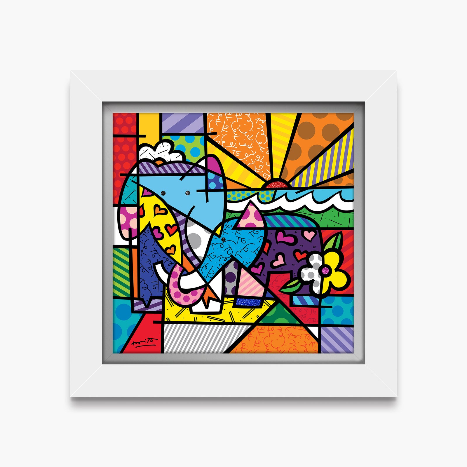 elephant family limited edition print colorful decorative collectible gift idea