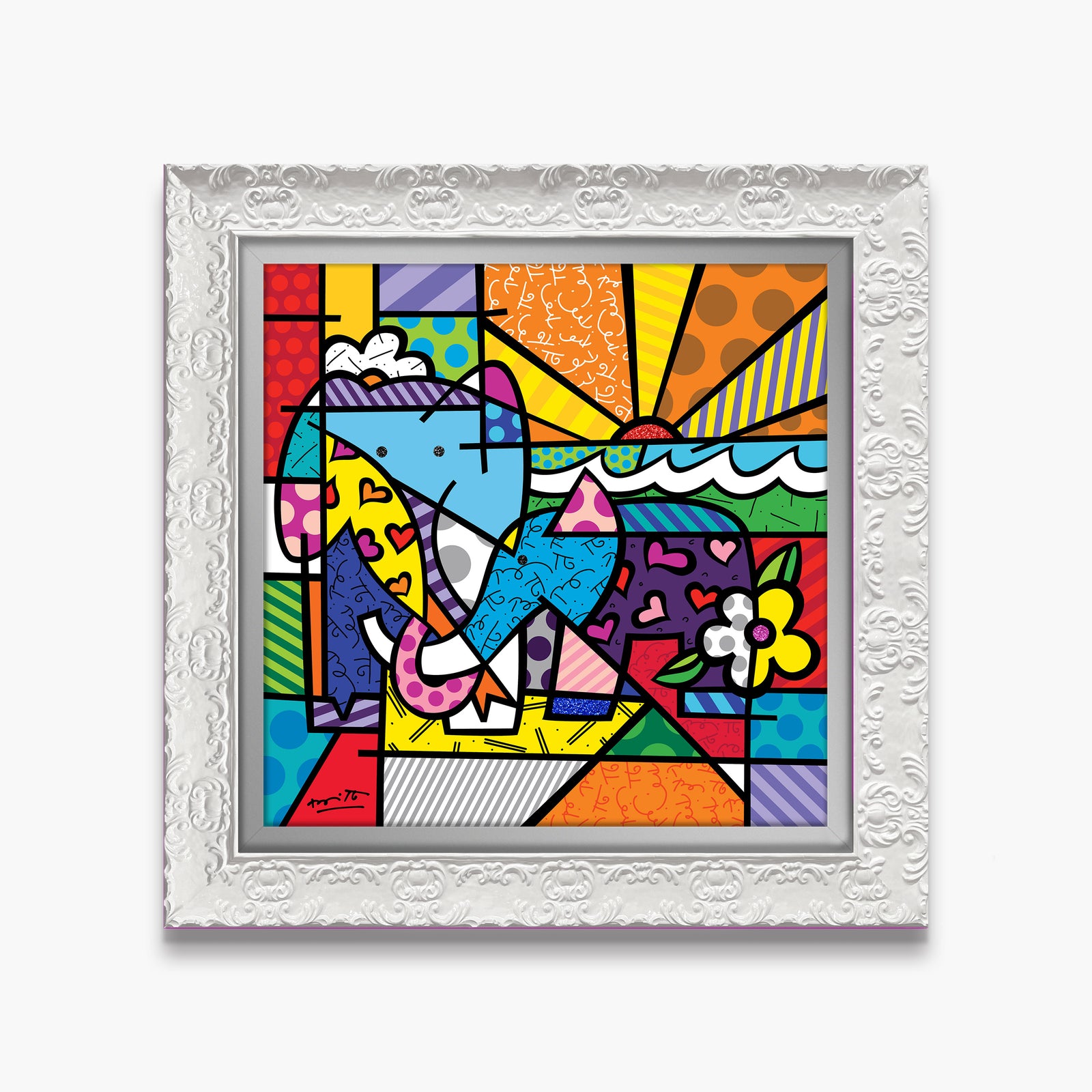 elephant family limited edition print artistic colorful design collectible