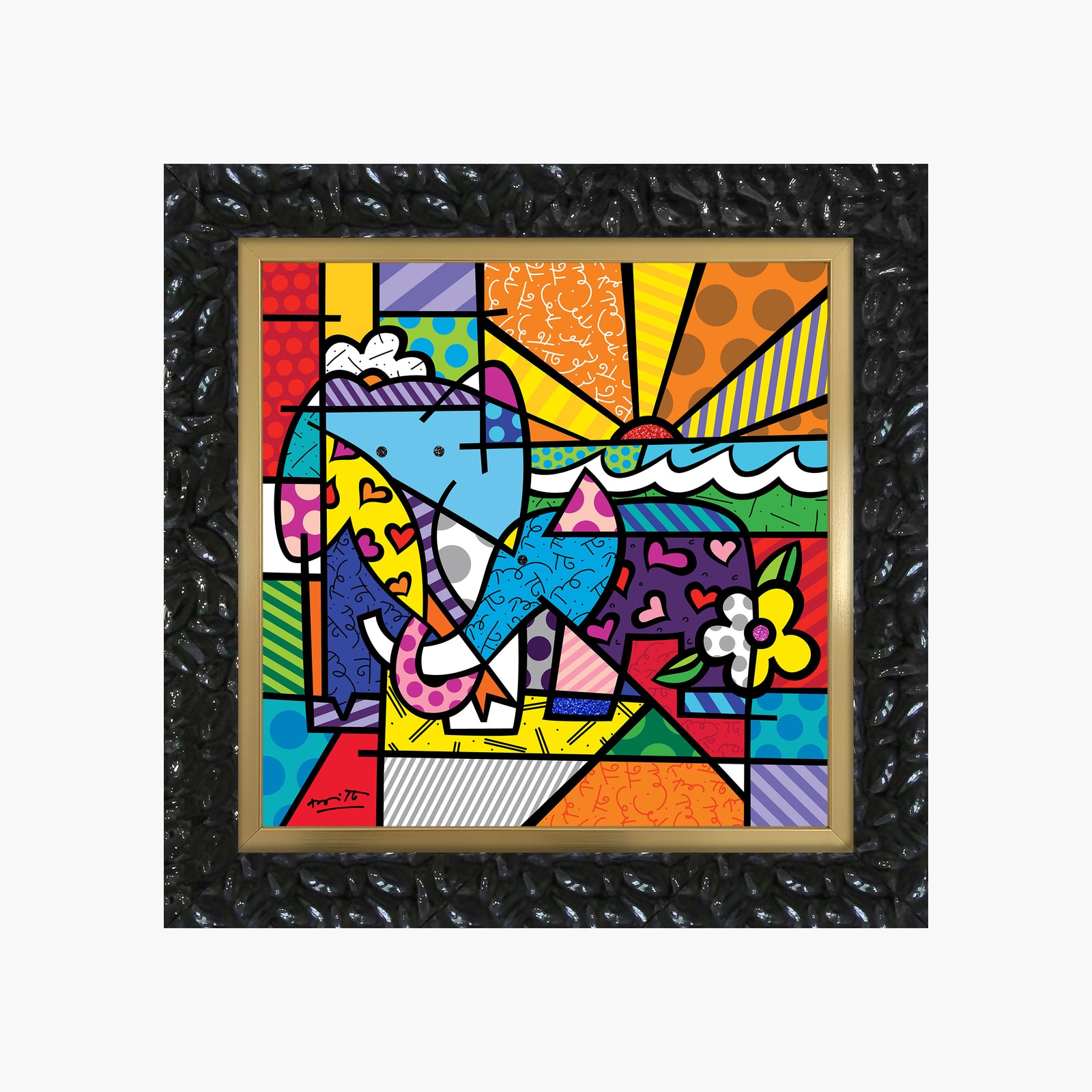 elephant family limited edition print artistic colorful design collectible