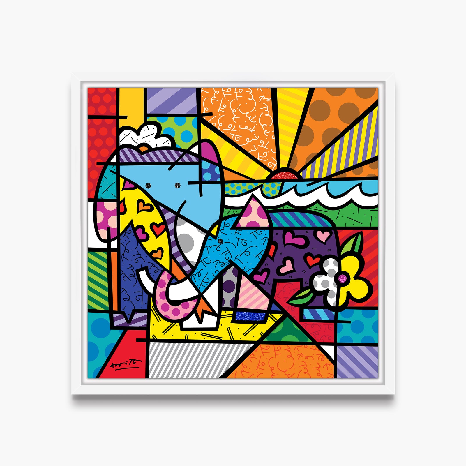 elephant family limited edition print colorful decorative collectible gift idea