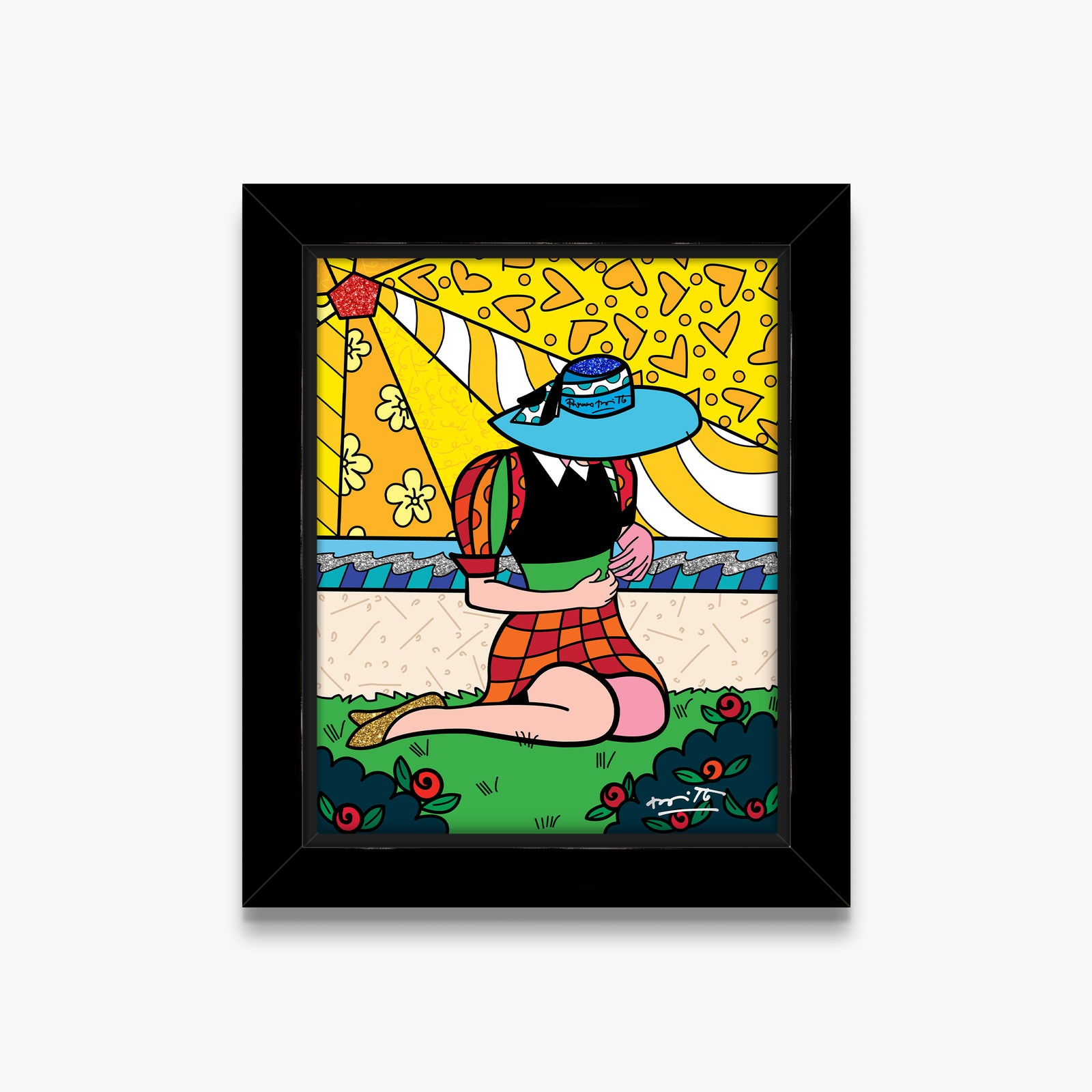 Romero Britto palm beach limited edition print colorful pop art design