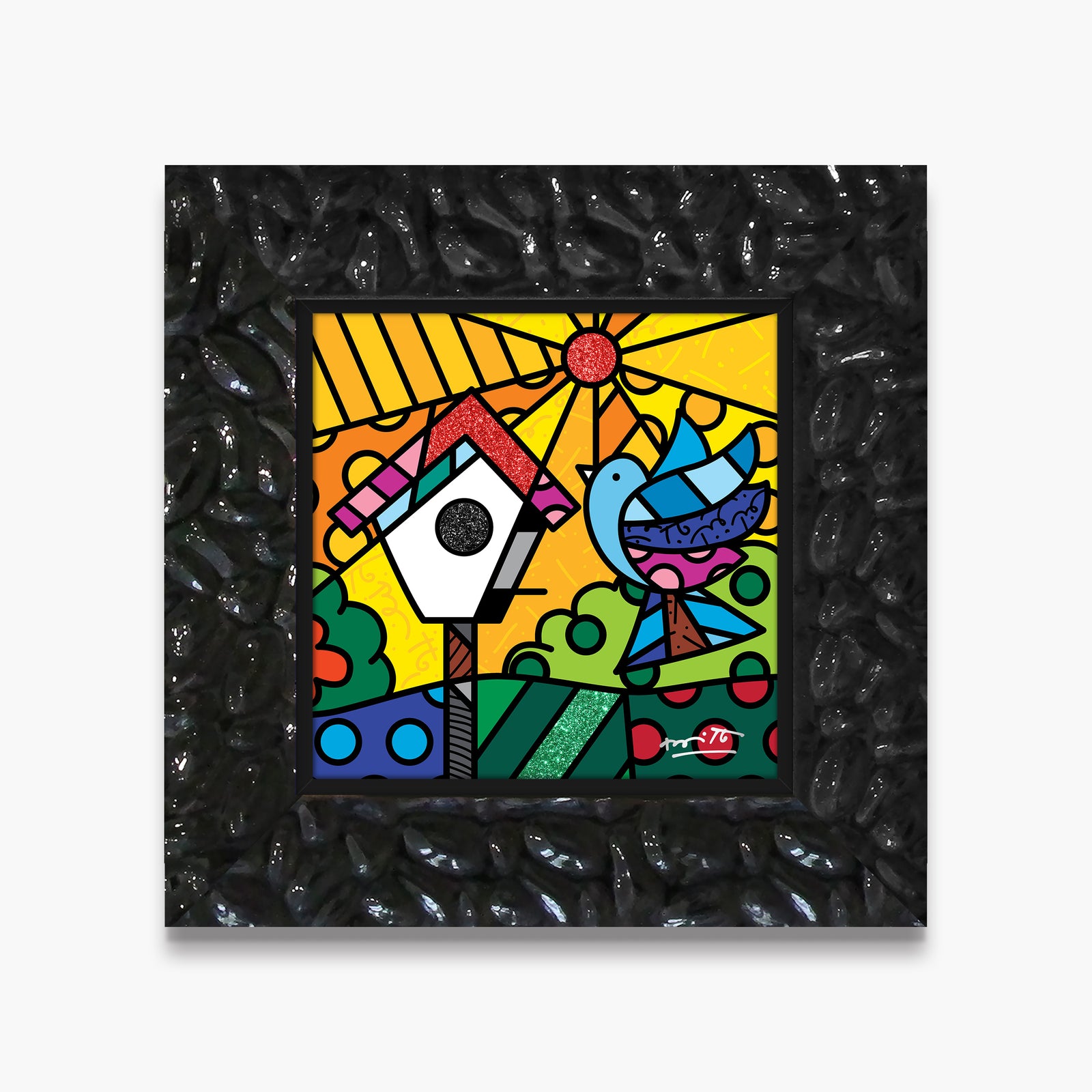 Romero Britto home sweet home limited edition contemporary pop art piece