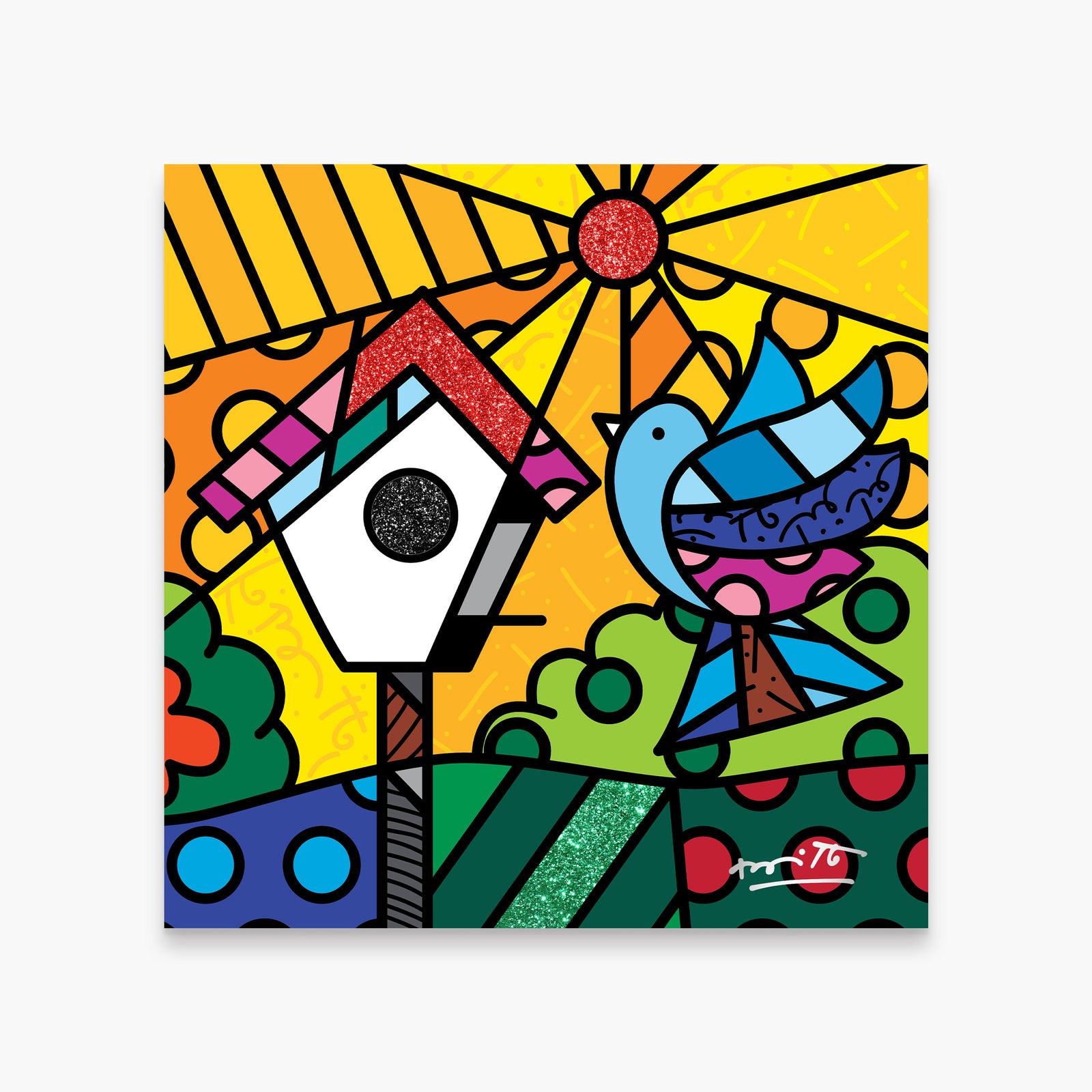 Romero Britto home sweet home limited edition colorful pop art design