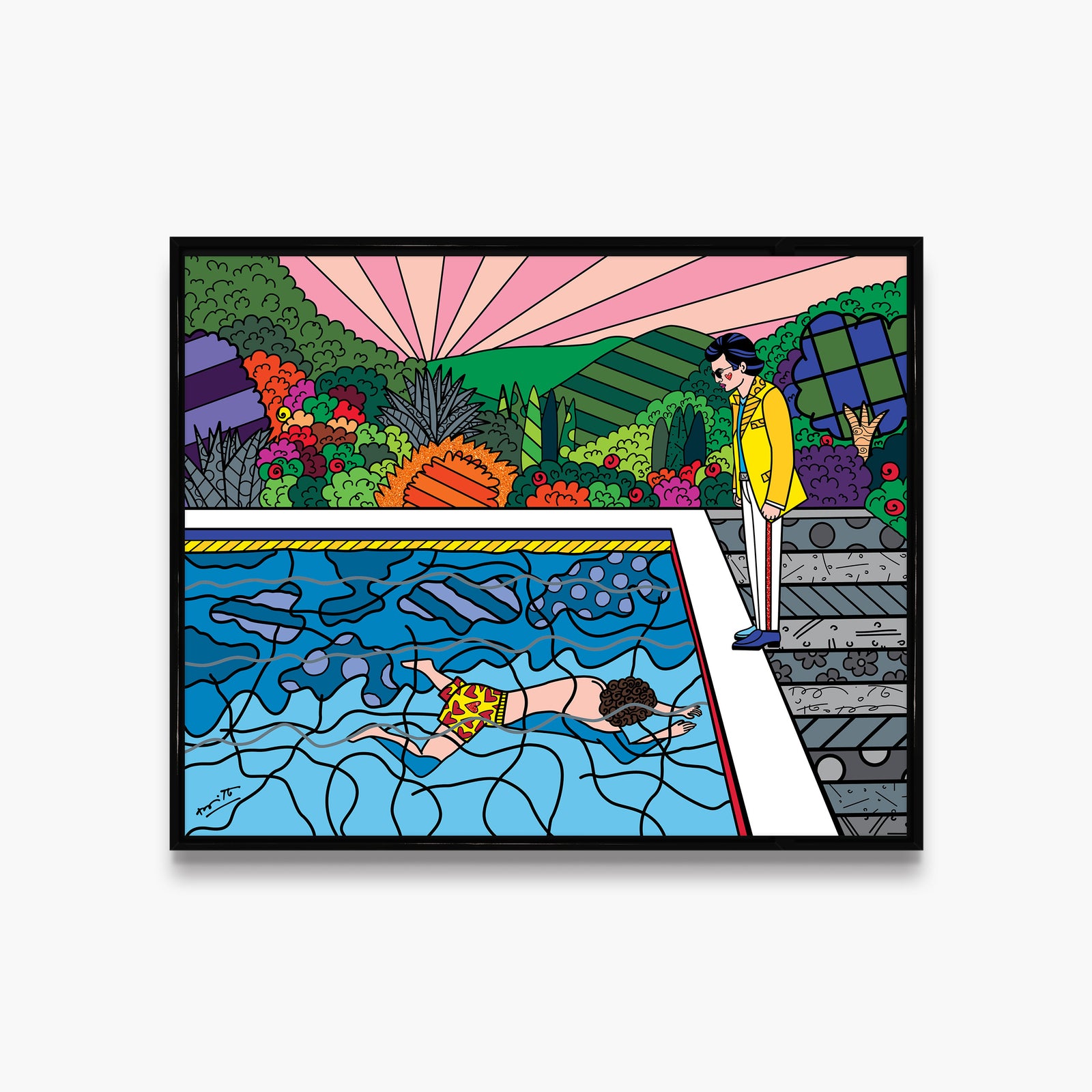 modern pop art best friends limited edition print vibrant home decor