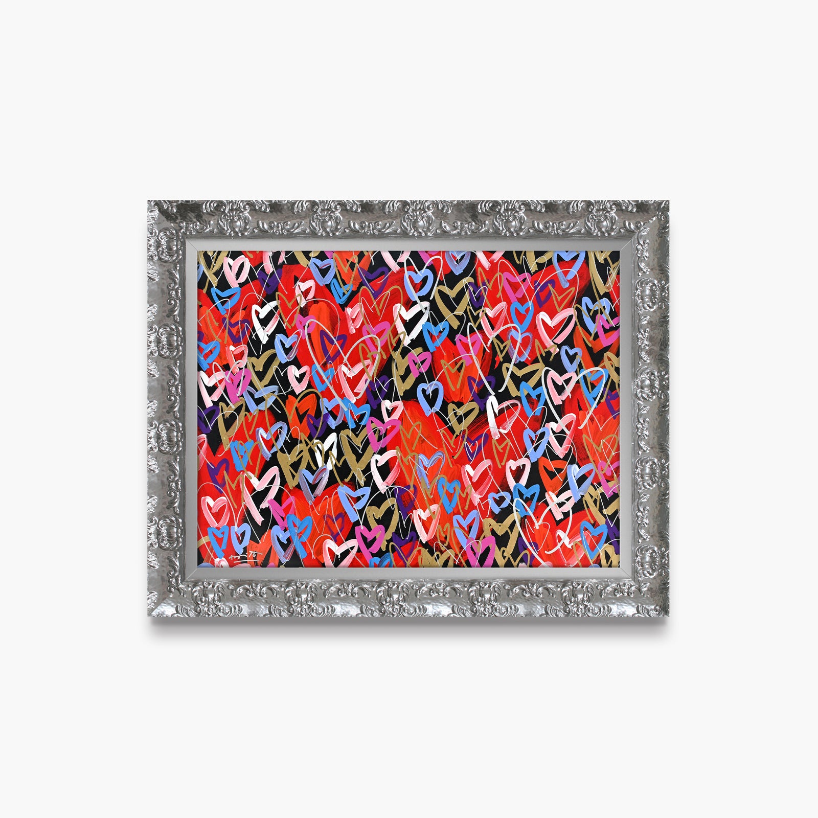 Romero Britto loads of love limited edition contemporary pop art piece