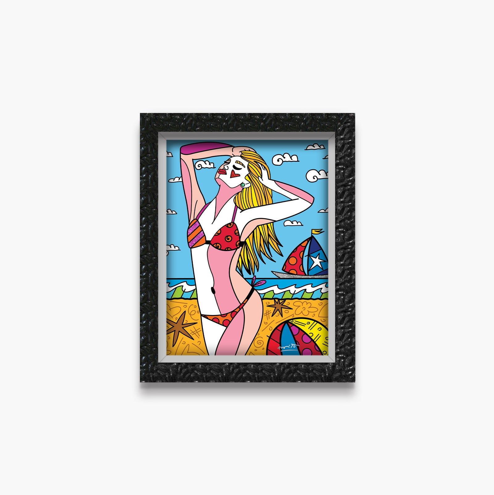 Romero Britto south beach limited edition print colorful pop art design