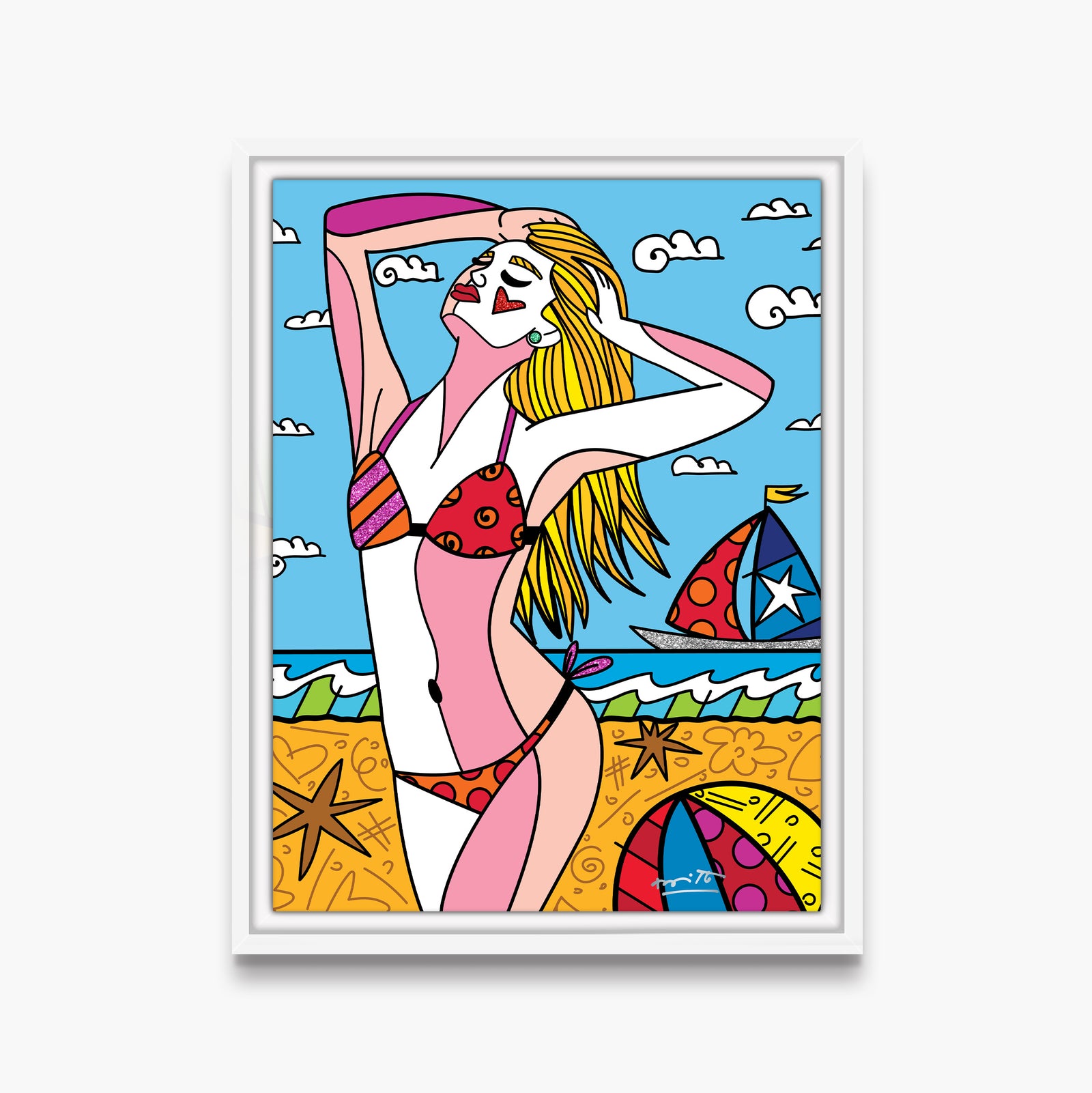 south beach limited edition print artistic colorful design collectible