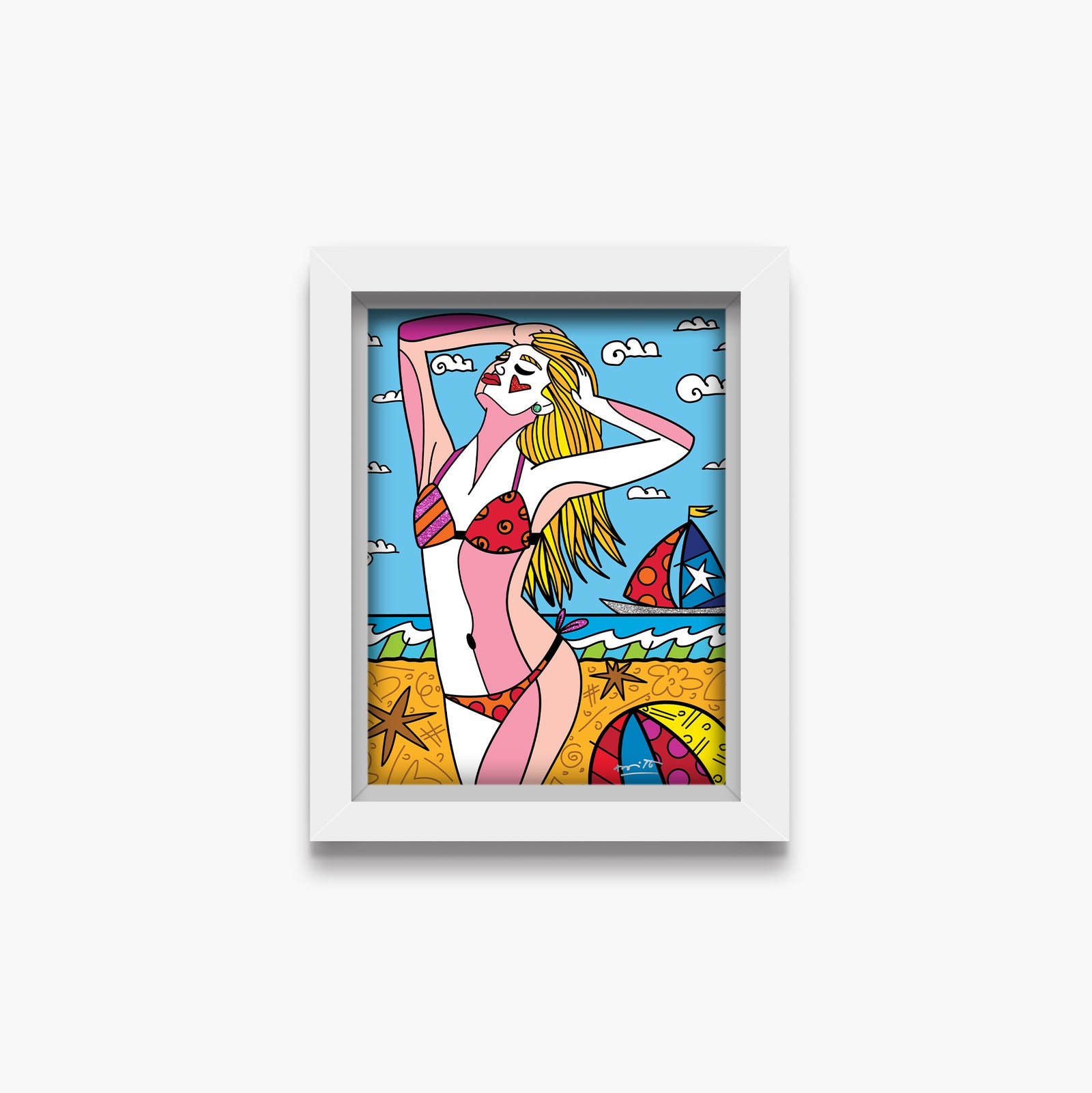 Romero Britto south beach limited edition print contemporary pop art piece