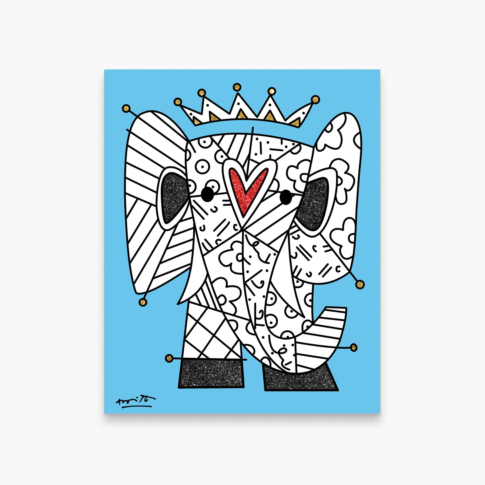 Romero Britto mumbai limited edition print colorful pop art design