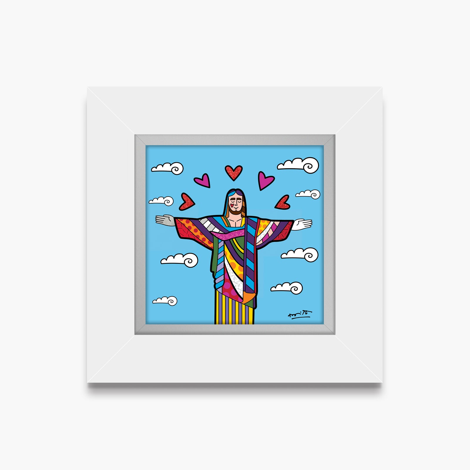Romero Britto christ the redeemer limited edition contemporary pop art piece