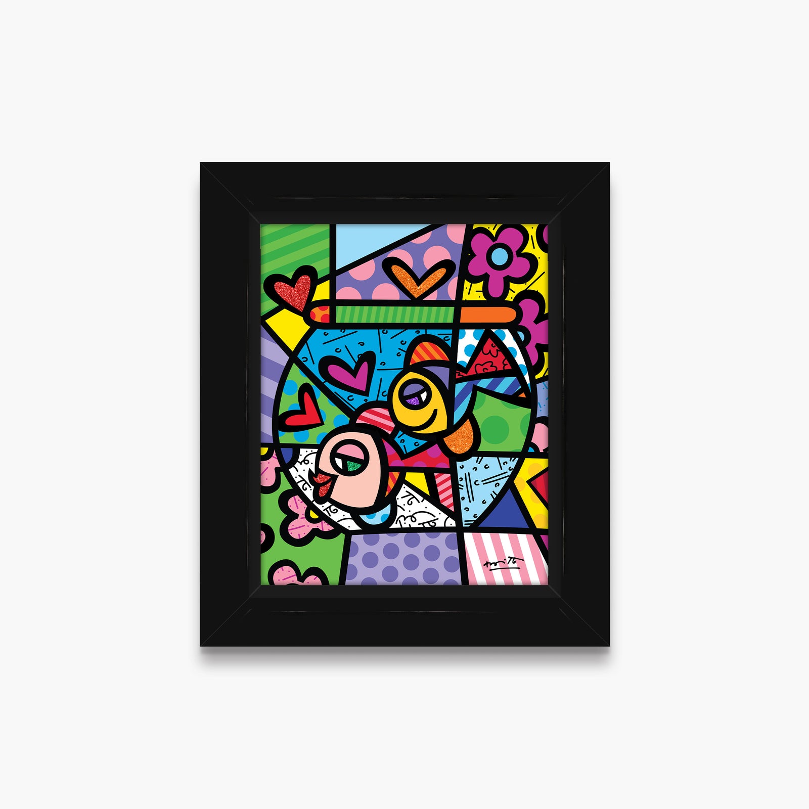 Romero Britto bowl of romance limited edition contemporary pop art piece