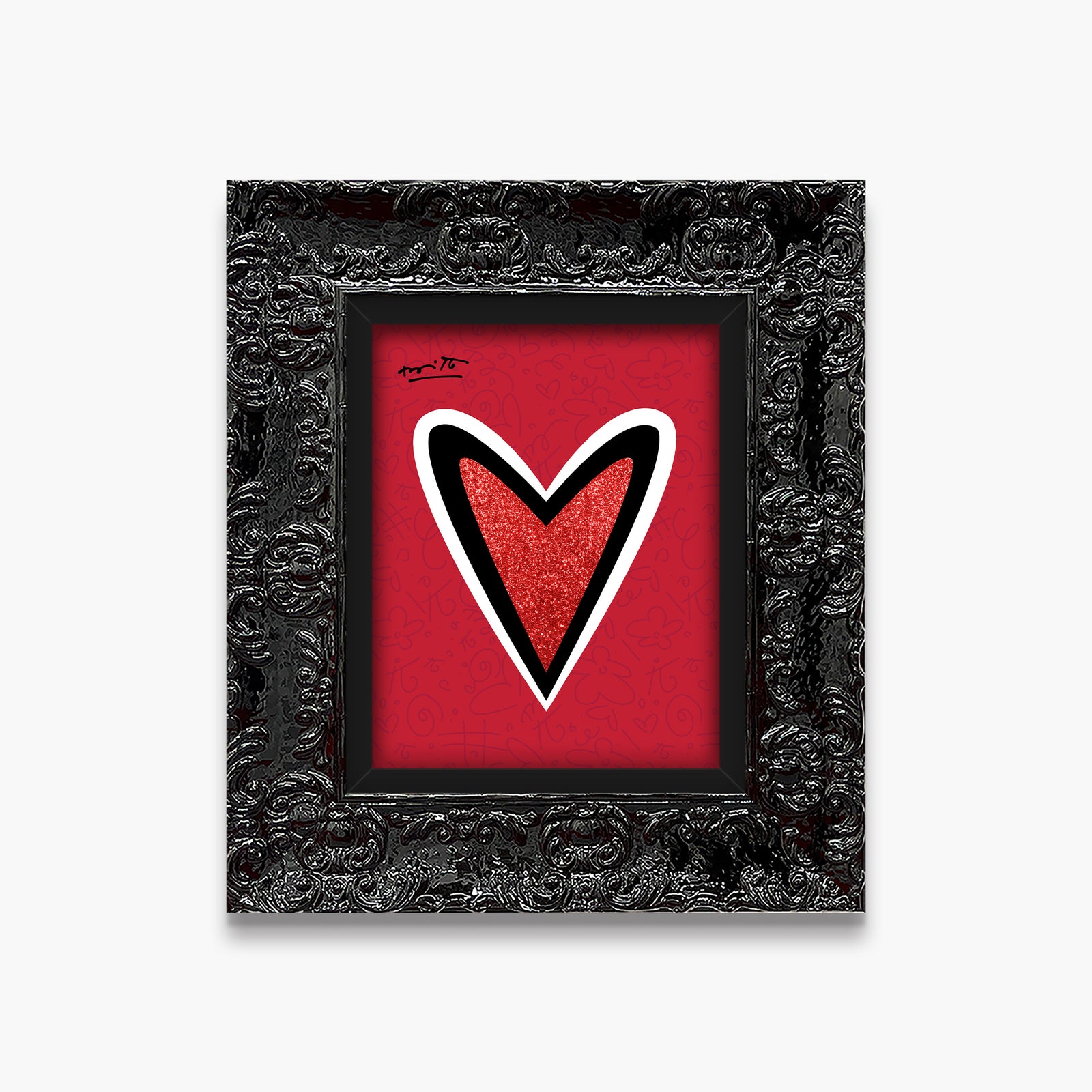 Romero Britto just love me limited edition contemporary pop art piece