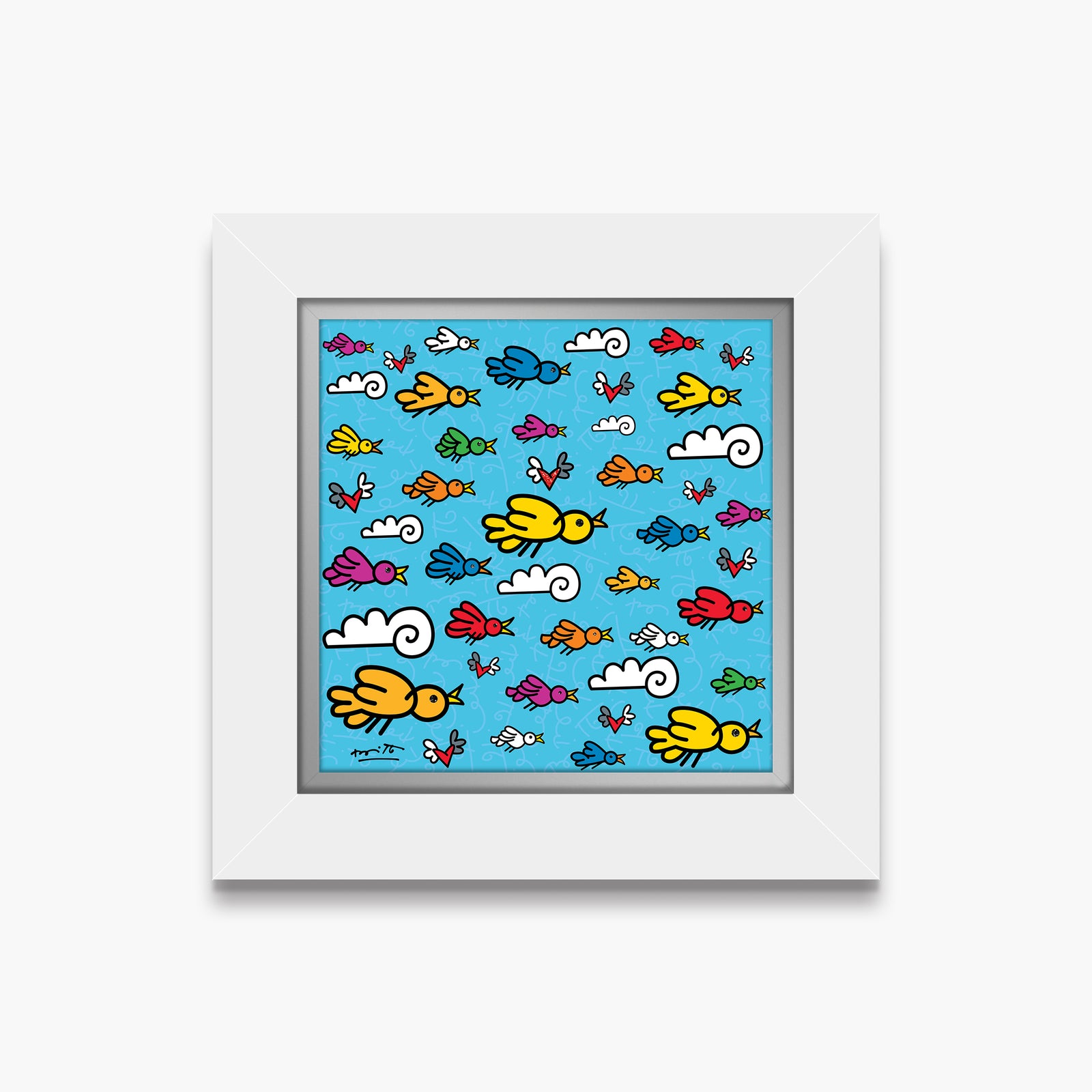 Romero Britto the flock limited edition print contemporary pop art piece