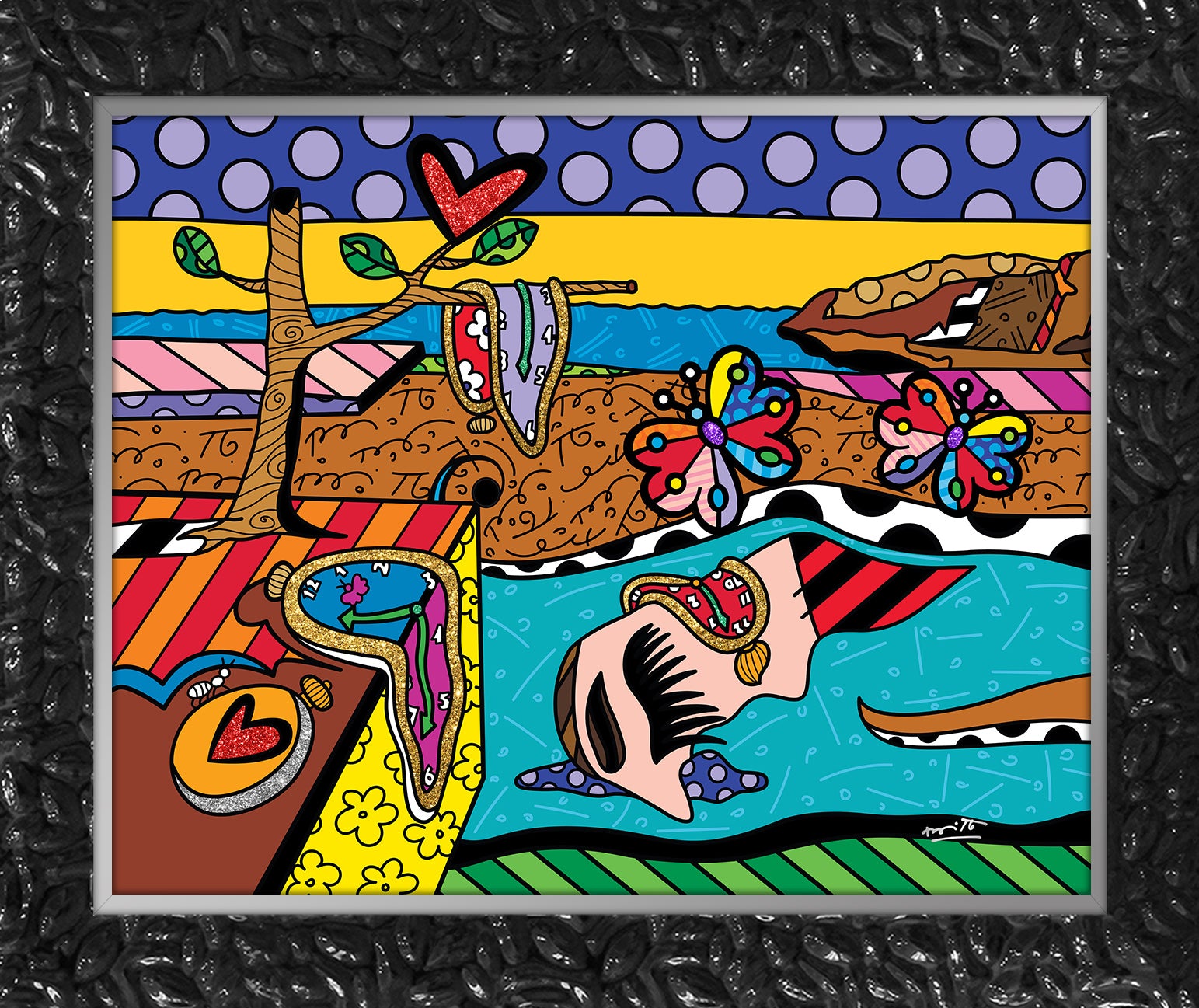 Romero Britto surreal love limited edition print contemporary pop art piece