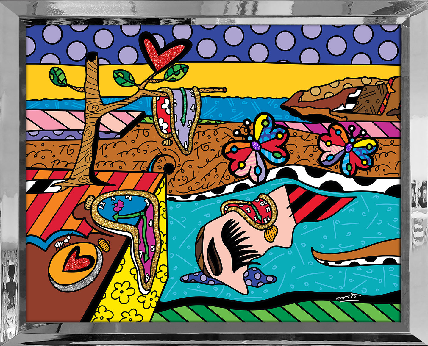 Romero Britto surreal love limited edition print colorful pop art design