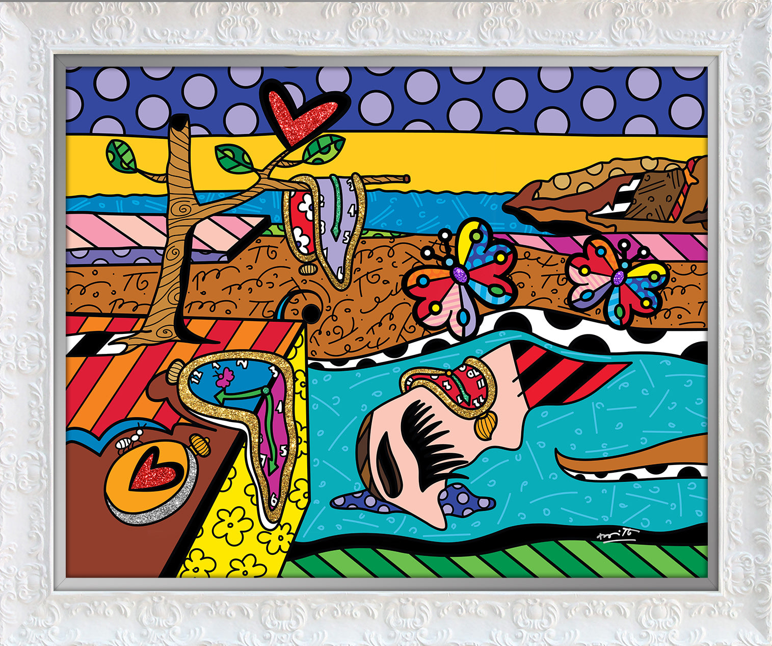 Romero Britto surreal love limited edition print colorful pop art design