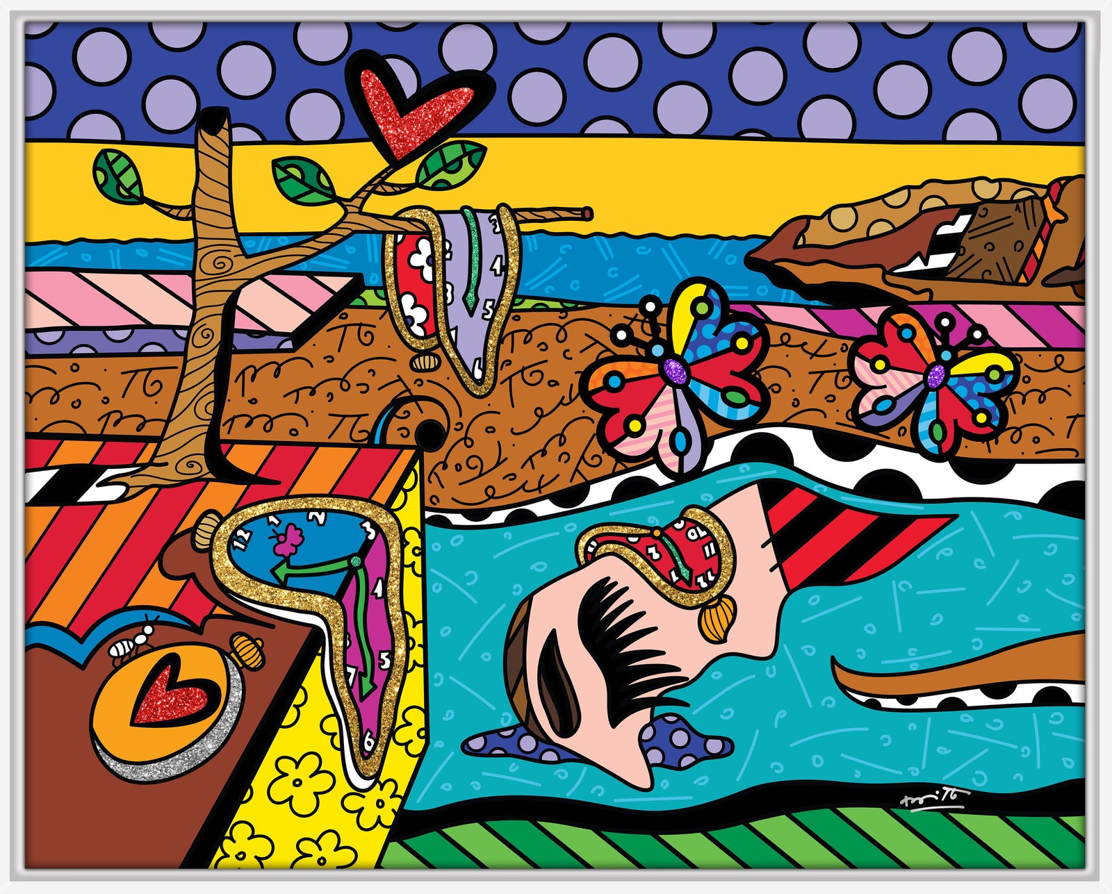 Romero Britto surreal love limited edition print colorful pop art design