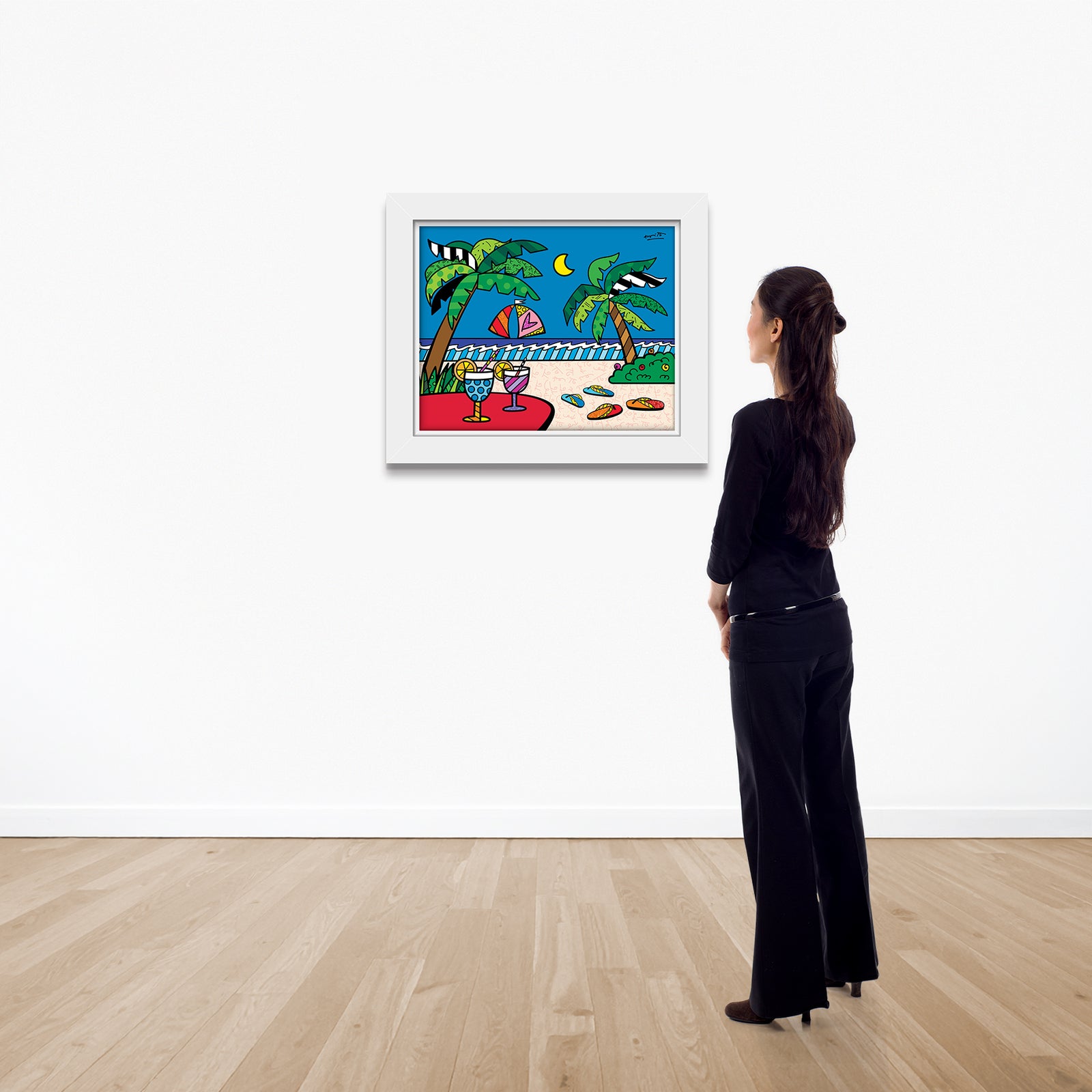 modern pop art evening beach limited edition print vibrant home decor