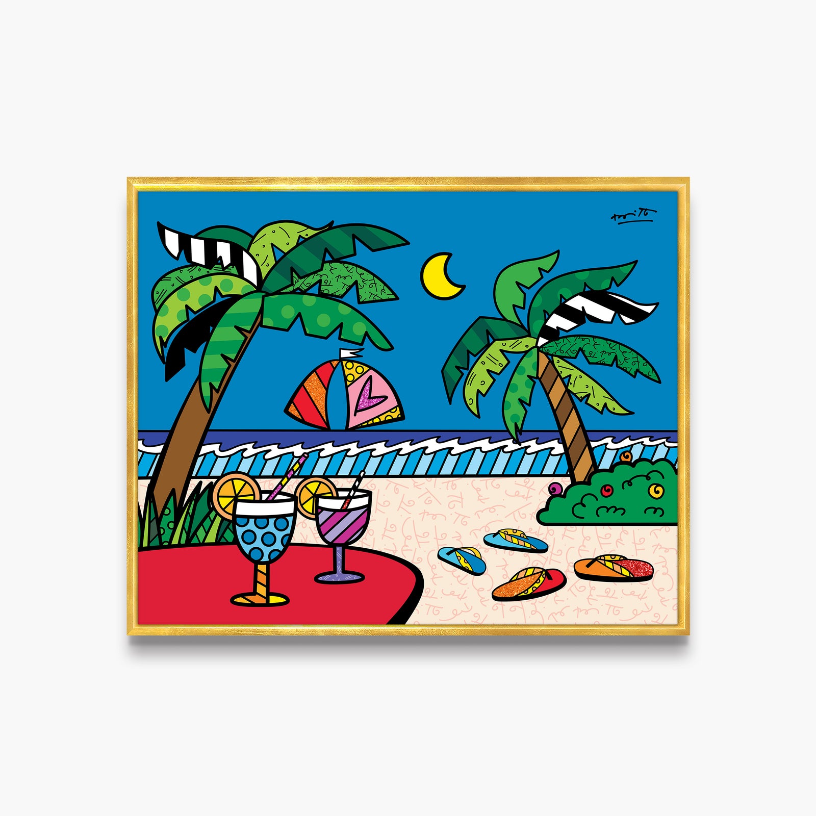 evening beach limited edition print artistic colorful design collectible