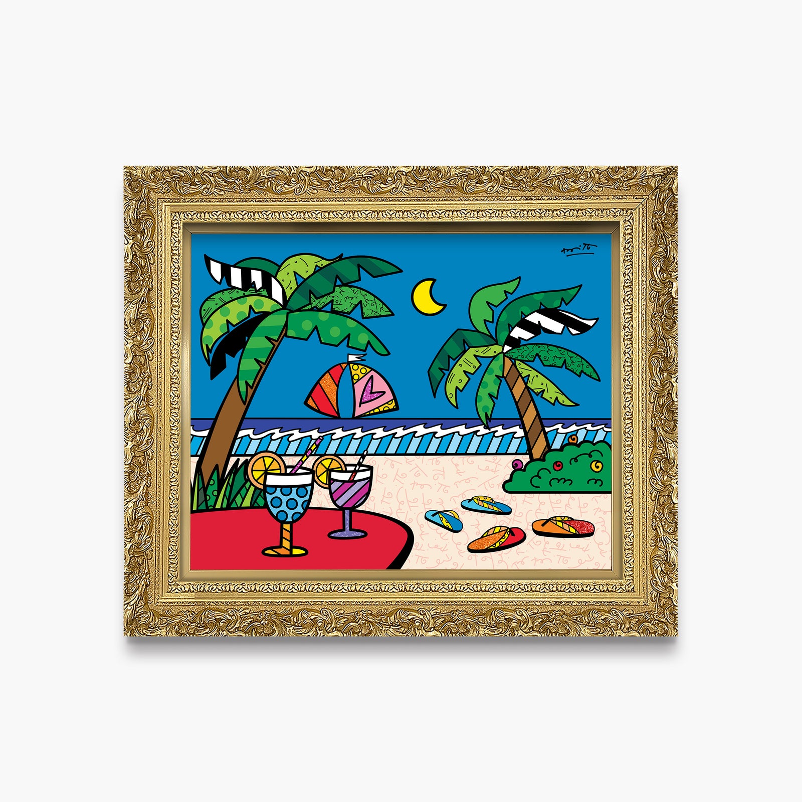 modern pop art evening beach limited edition print vibrant home decor