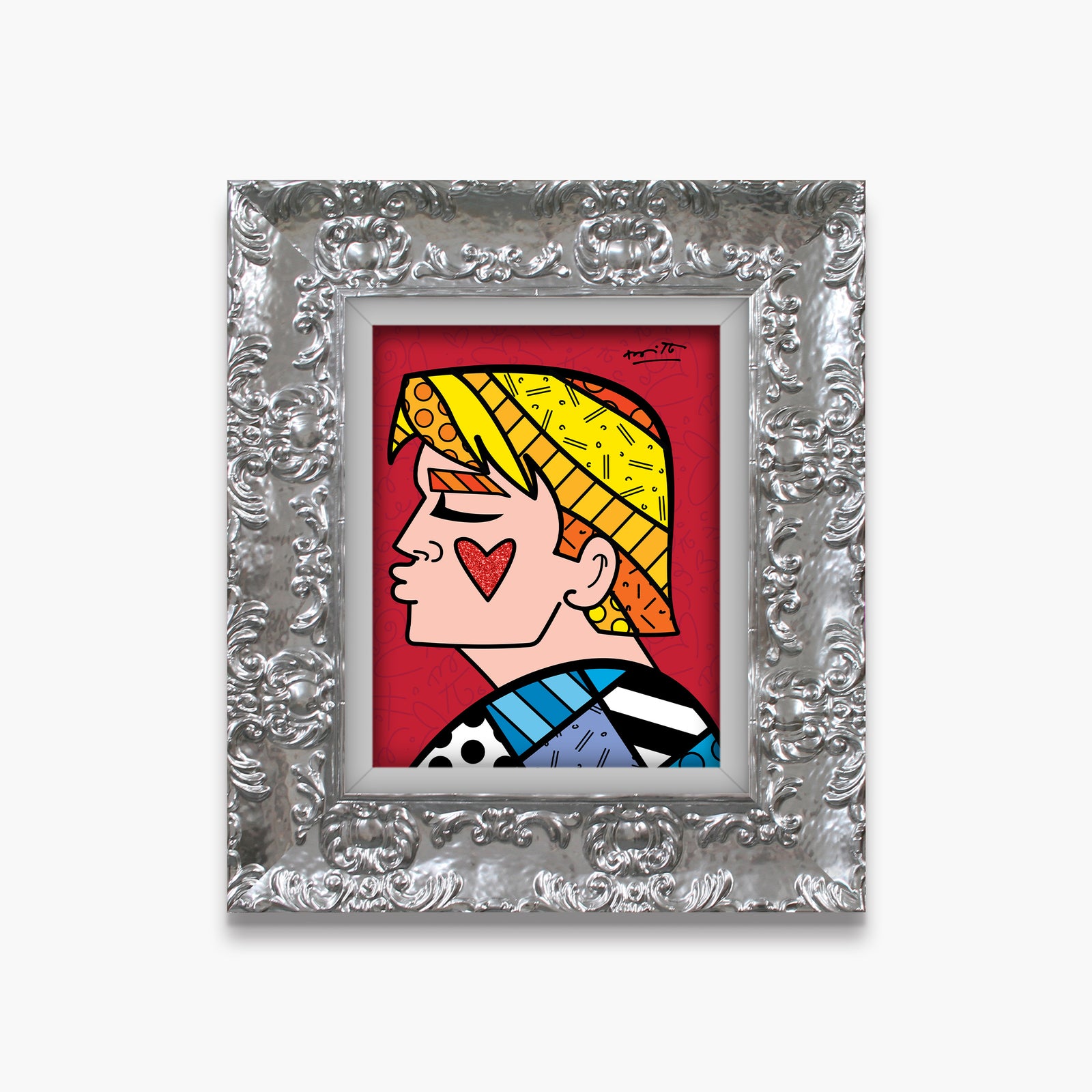 Romero Britto just love me limited edition contemporary pop art piece