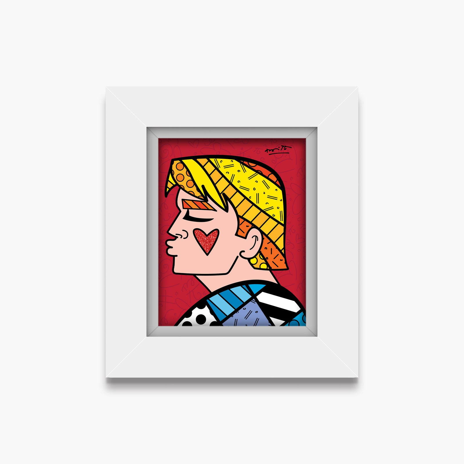 Romero Britto just love me limited edition contemporary pop art piece