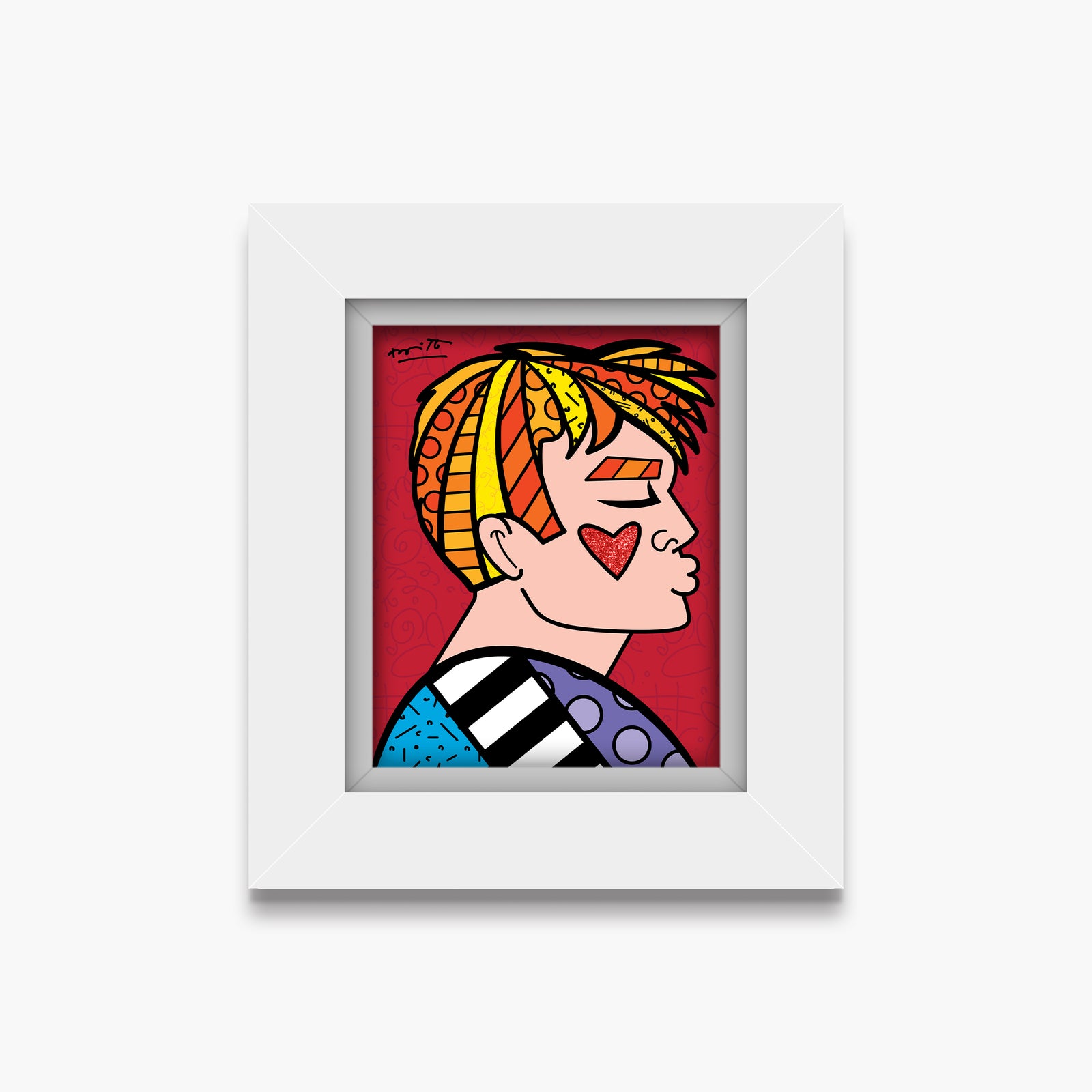 Romero Britto just love me limited edition contemporary pop art piece