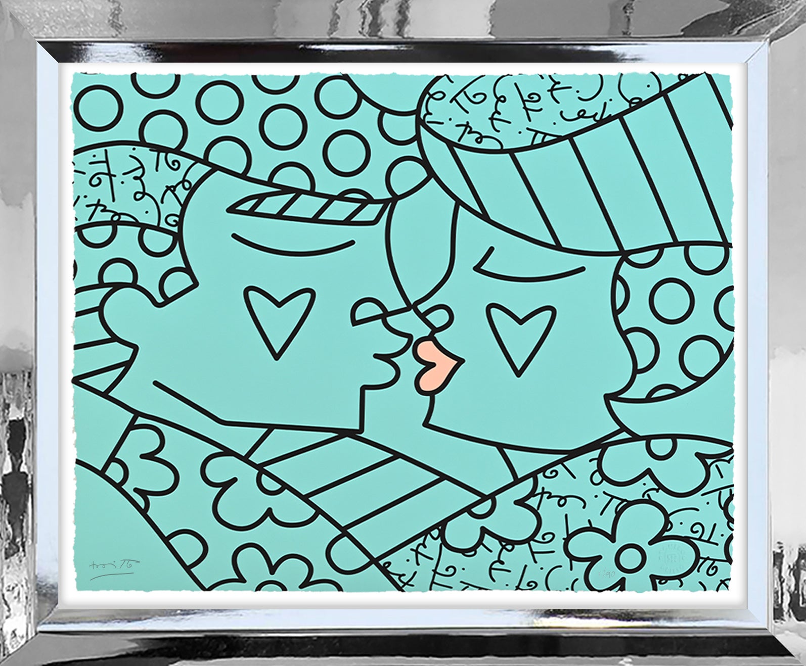 Romero Britto eternal limited edition print colorful pop art design