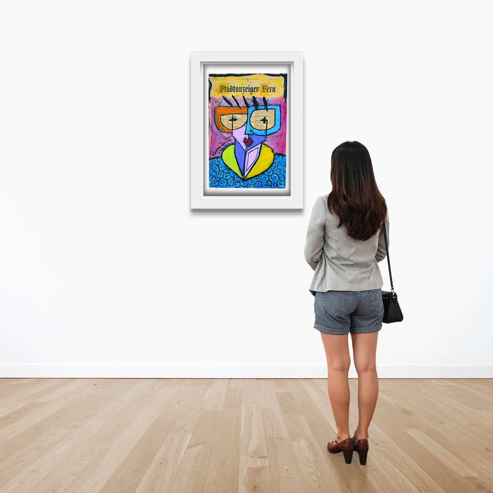 modern pop art swiss lady limited edition print vibrant home decor