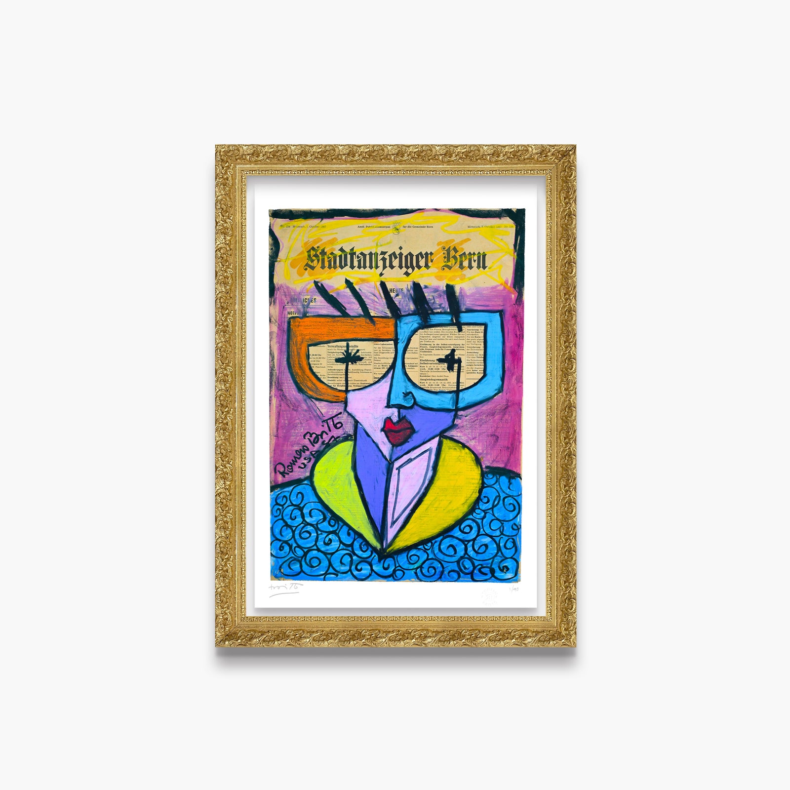modern pop art swiss lady limited edition print vibrant home decor