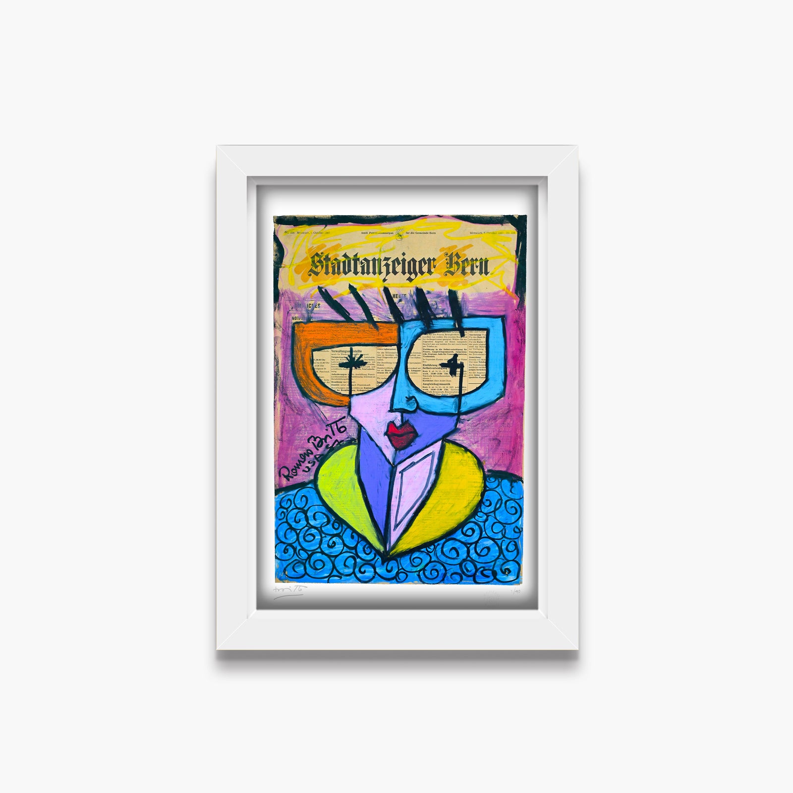 swiss lady limited edition print colorful decorative collectible gift idea