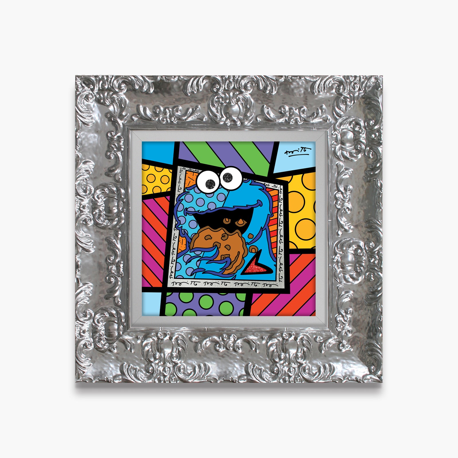 Romero Britto cookie monster sesame street limited contemporary pop art piece