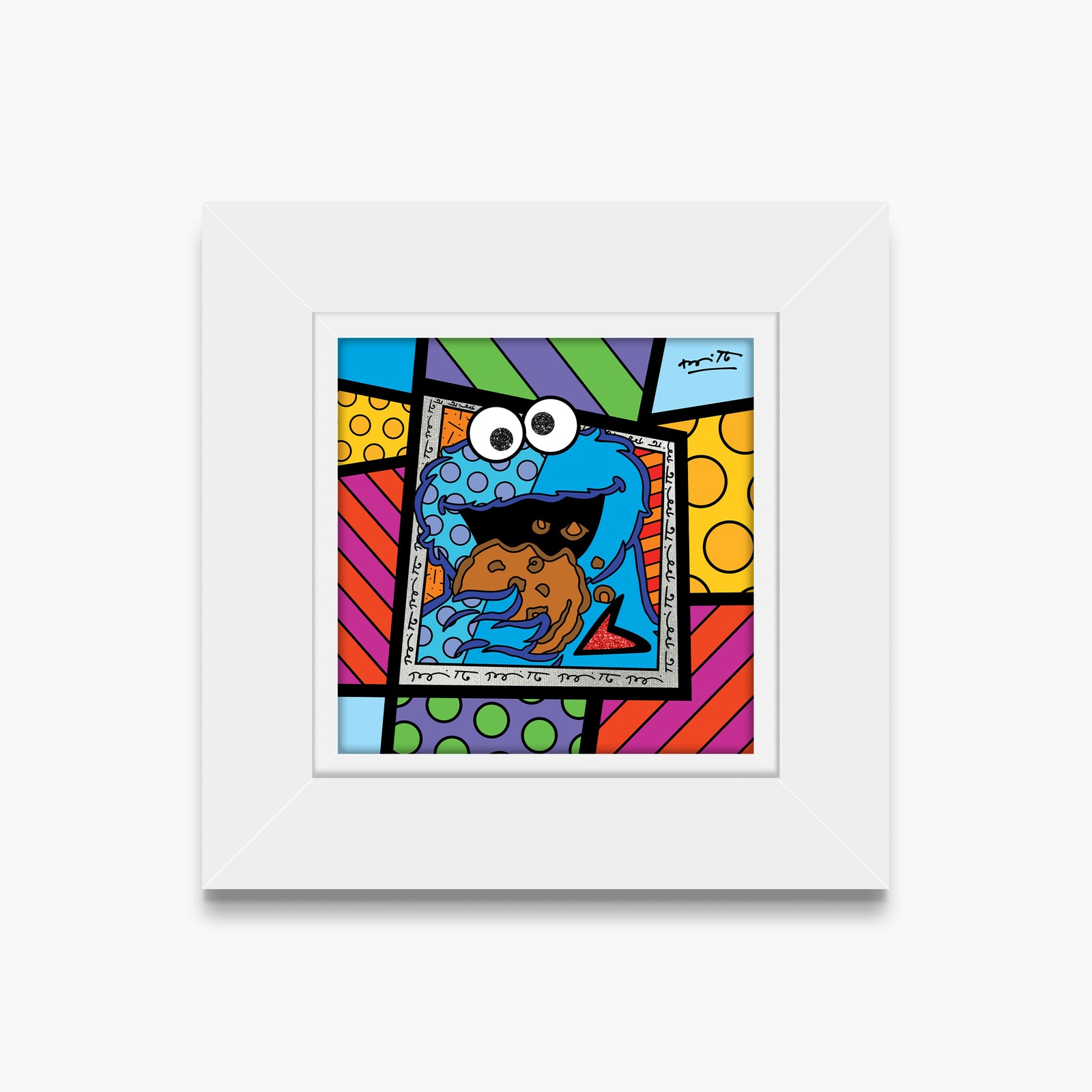 Romero Britto cookie monster sesame street limited contemporary pop art piece
