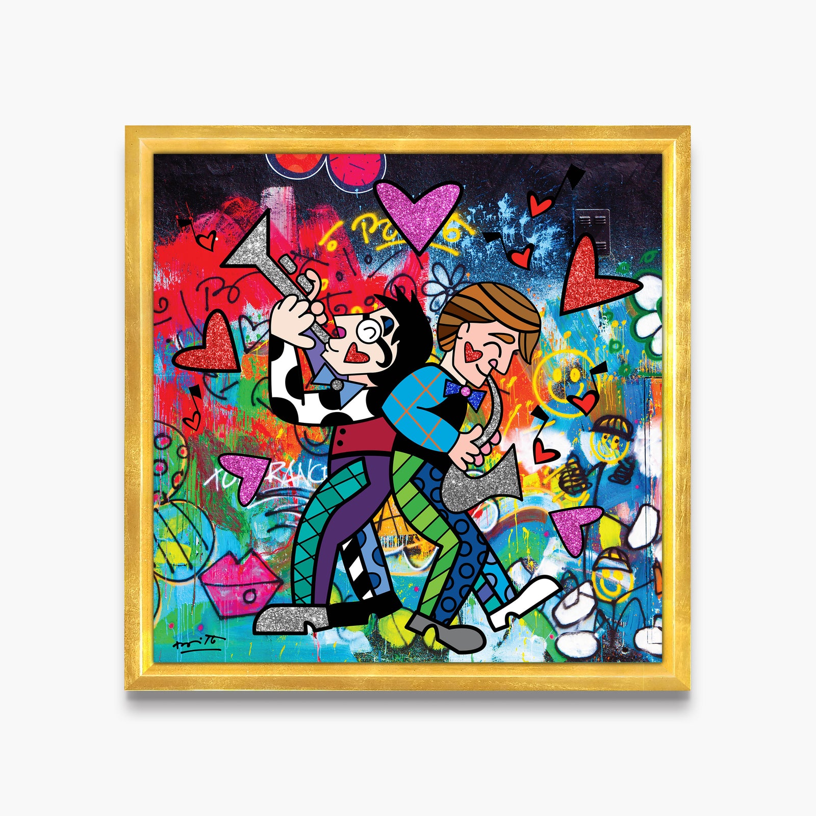Romero Britto all that jazz limited edition contemporary pop art piece