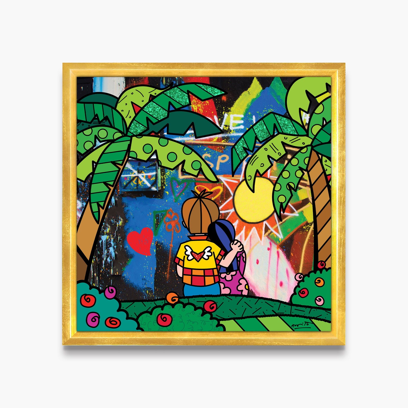 Romero Britto you are my sunshine limited contemporary pop art piece