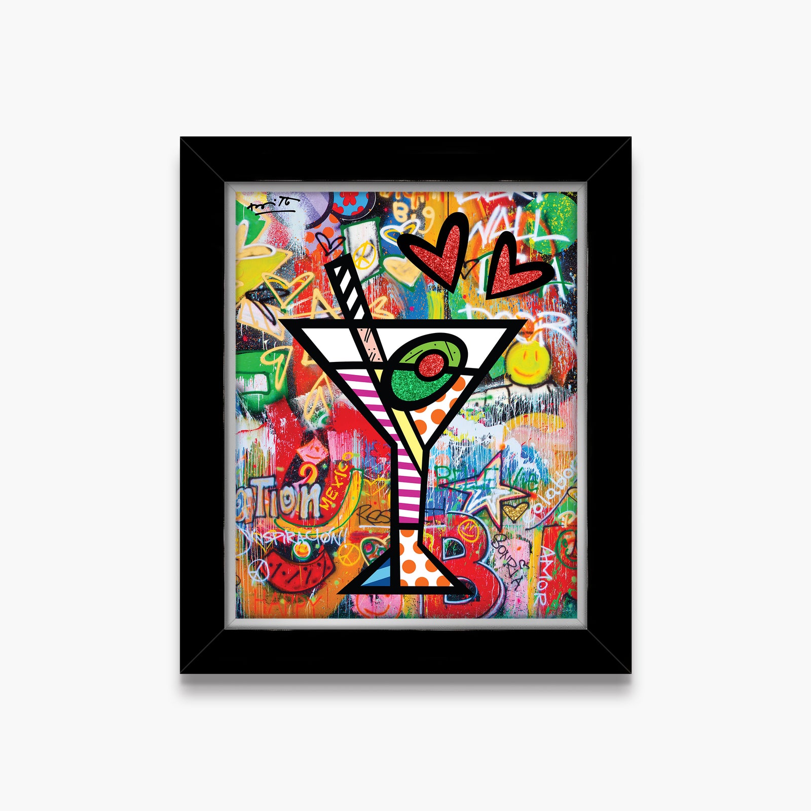 Romero Britto happy hour limited edition print contemporary pop art piece