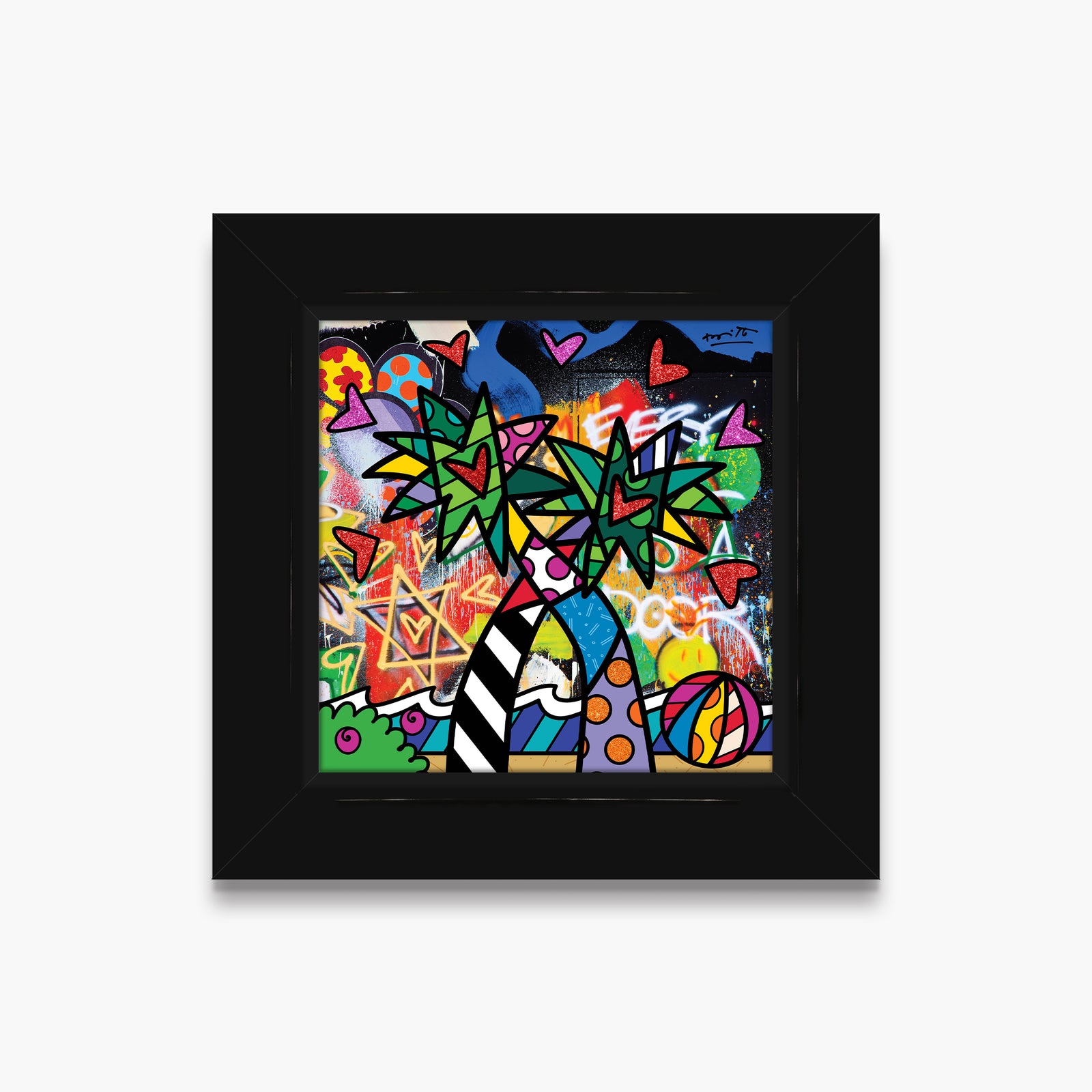 Romero Britto miami vibes limited edition print colorful pop art design