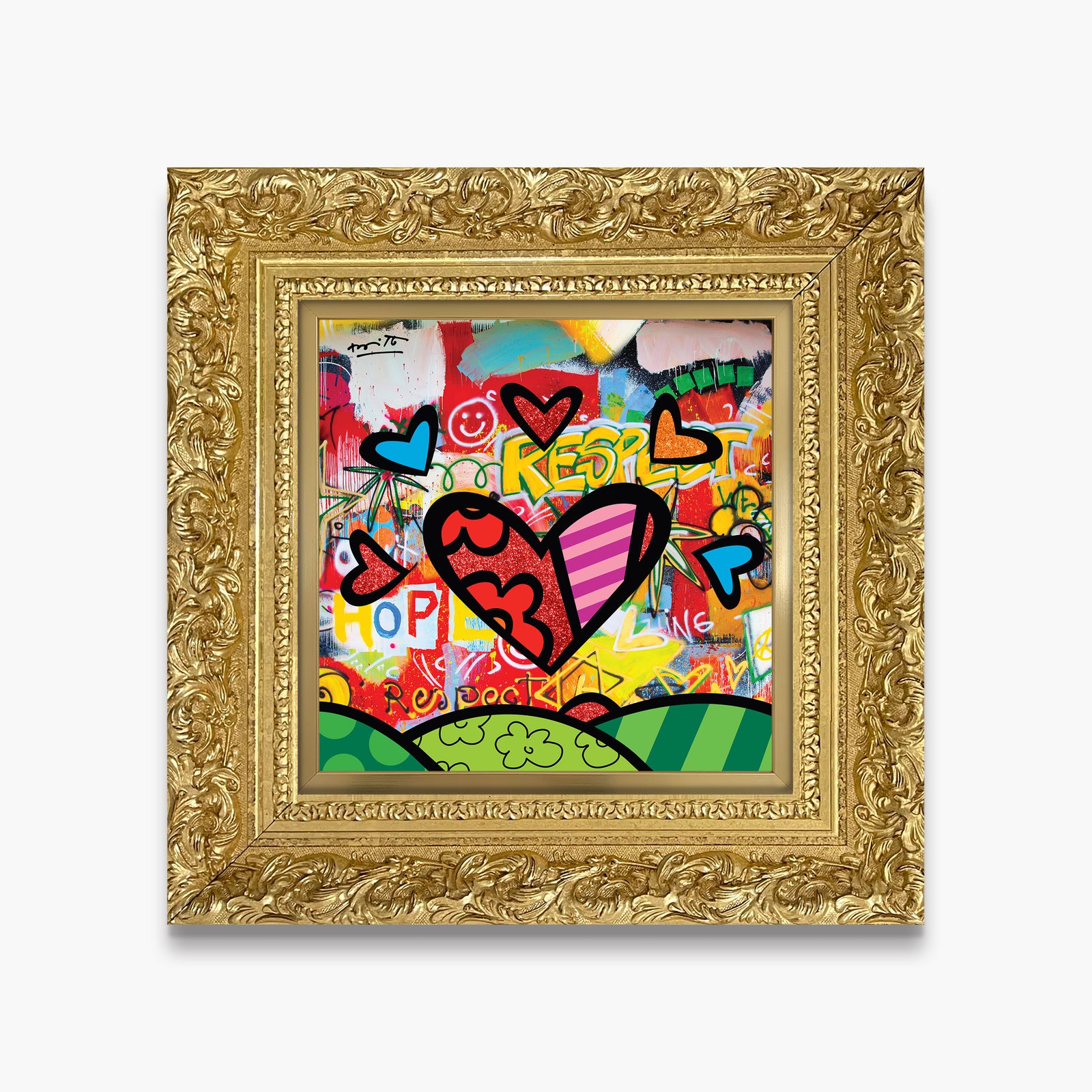 Romero Britto love for life limited edition contemporary pop art piece