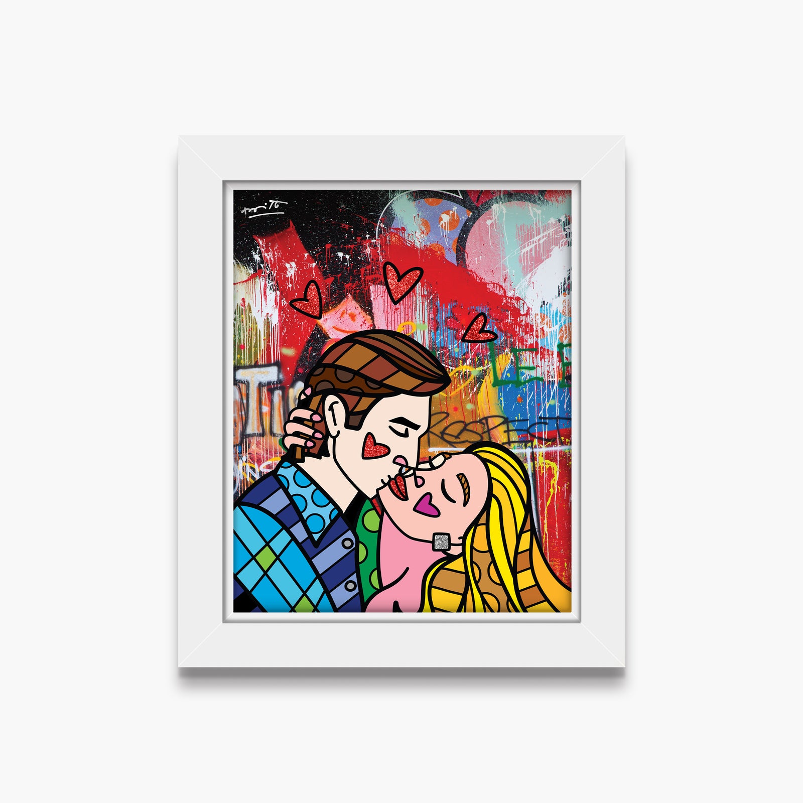 Romero Britto romance limited edition print contemporary pop art piece
