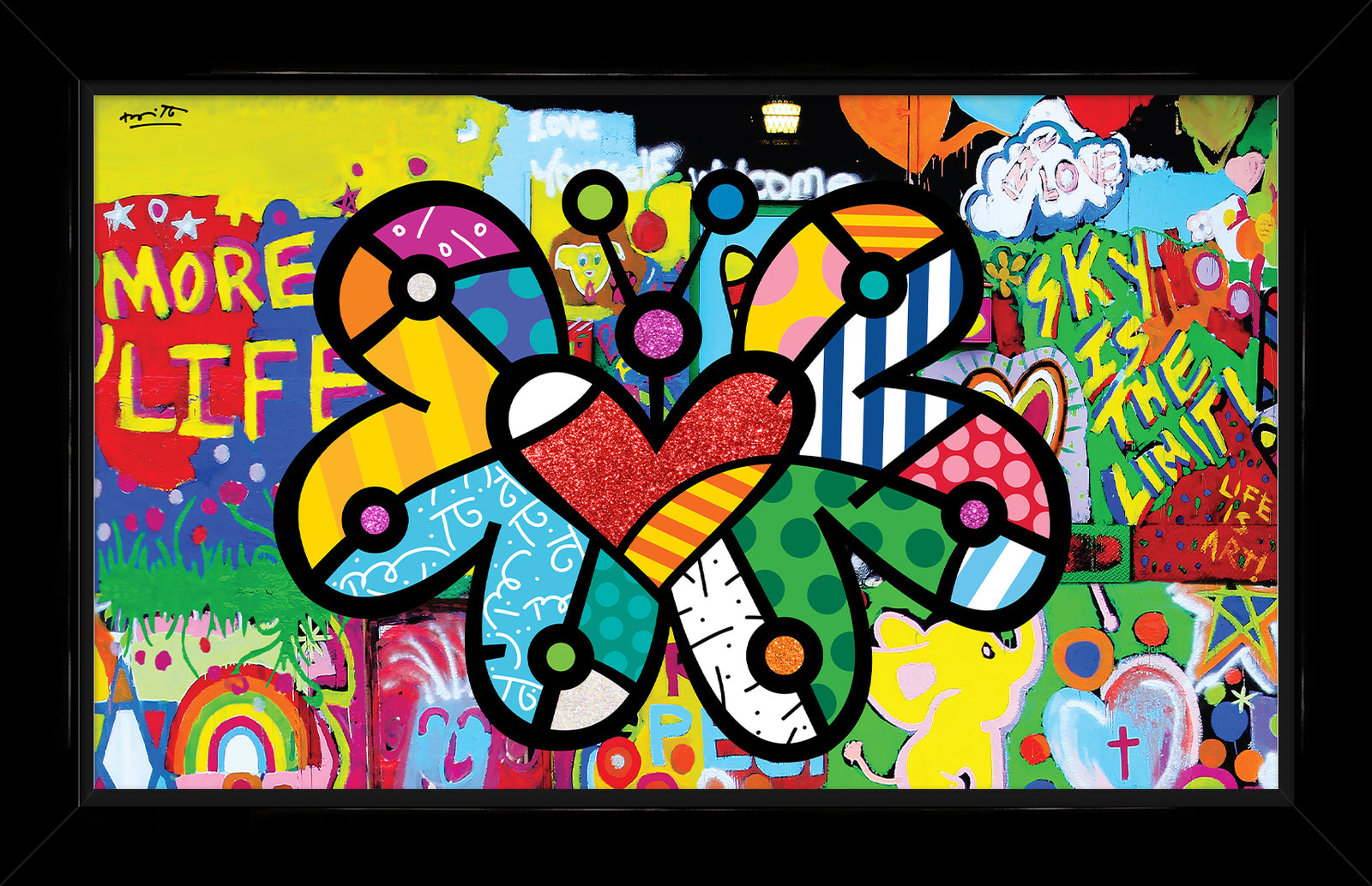 Romero Britto fly high limited edition print contemporary pop art piece