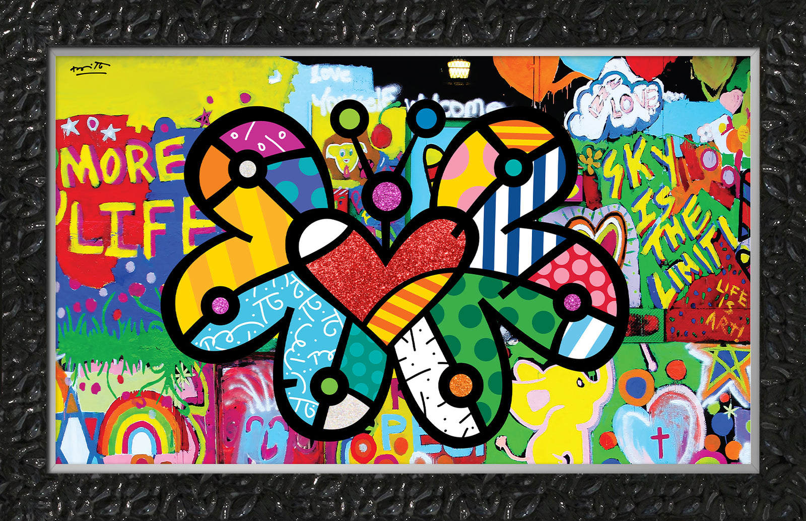 Romero Britto fly high limited edition print contemporary pop art piece