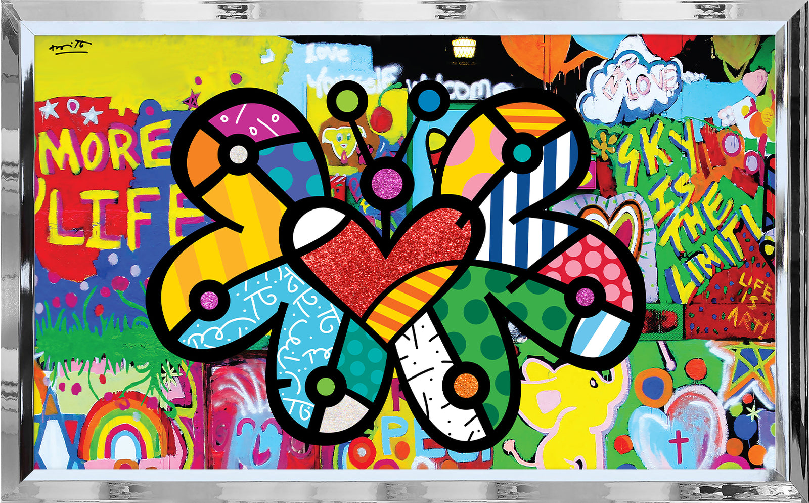 Romero Britto fly high limited edition print colorful pop art design