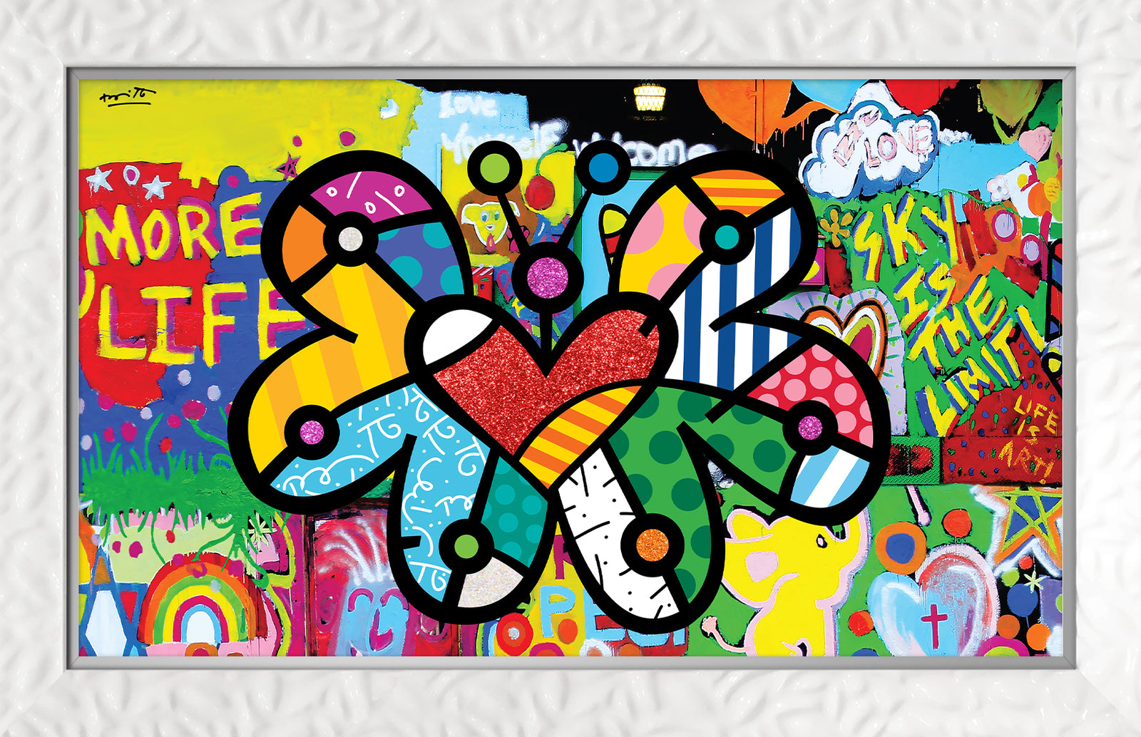 Romero Britto fly high limited edition print contemporary pop art piece