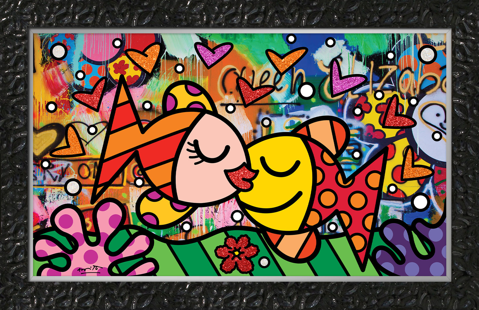 Romero Britto unforgettable limited edition print contemporary pop art piece