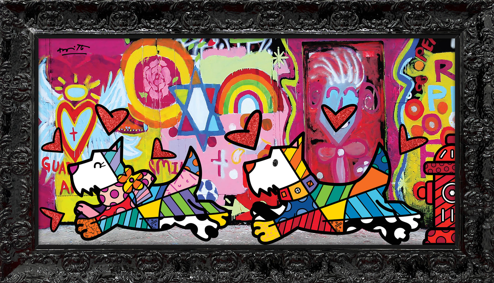 Romero Britto catch me if you can contemporary pop art piece