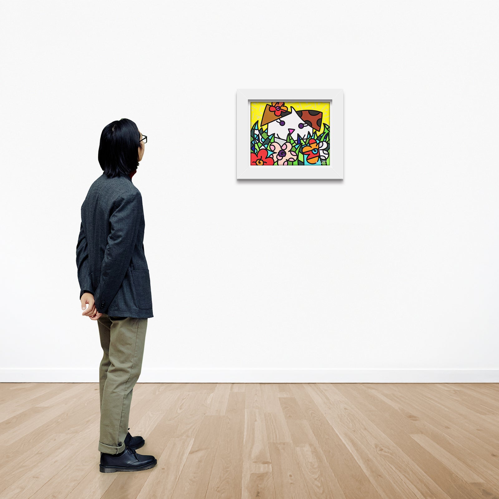 modern pop art spring puppy limited edition print vibrant home decor