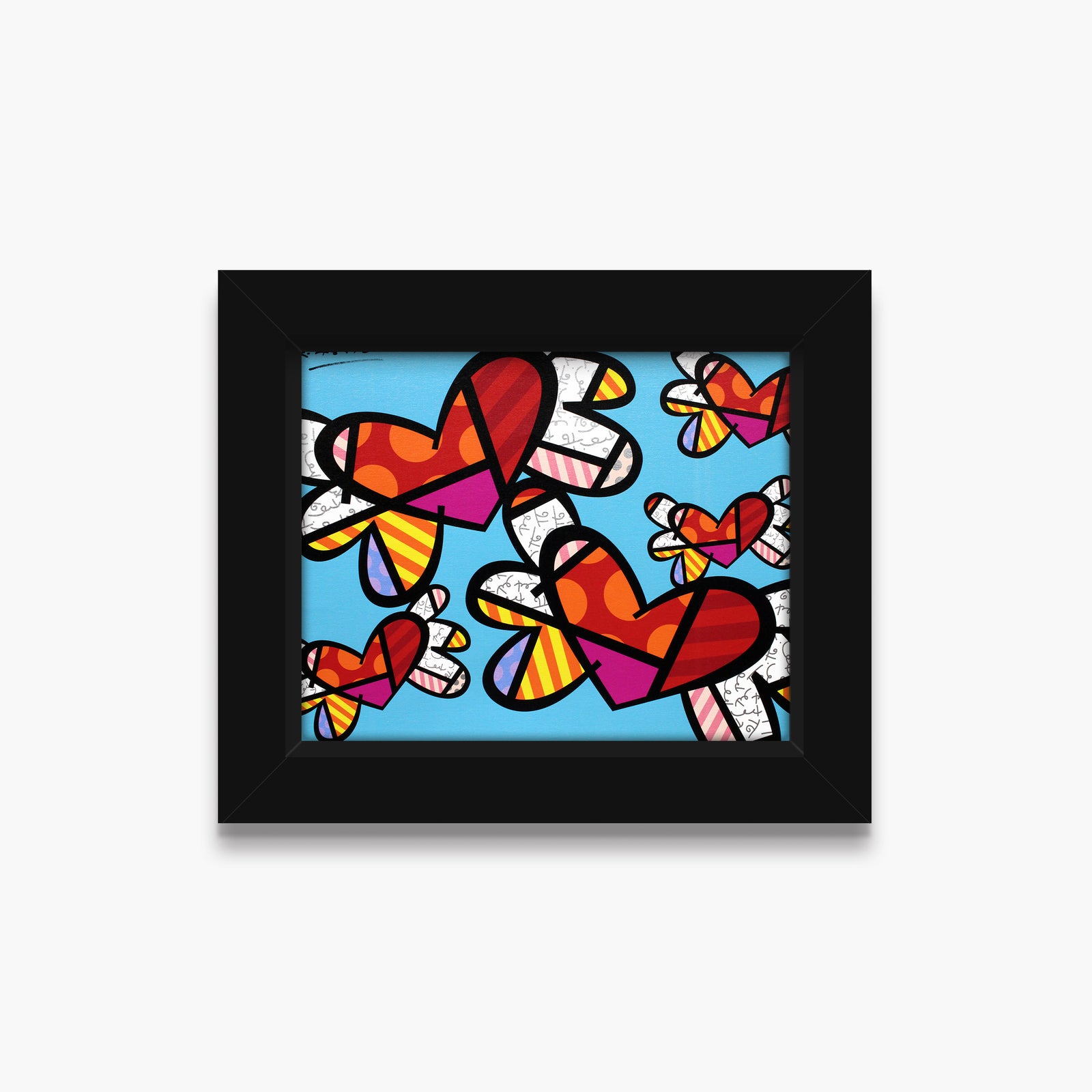 Romero Britto love is in the air colorful pop art design