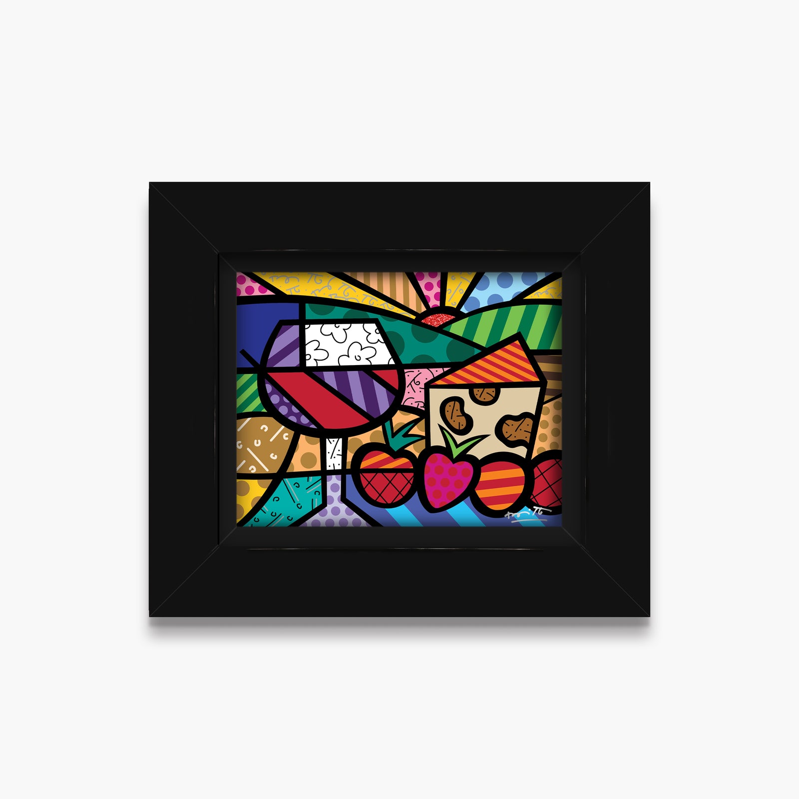 Romero Britto toast of life limited edition colorful pop art design