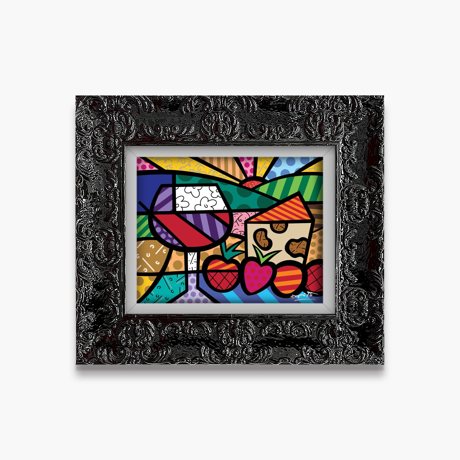 Romero Britto toast of life limited edition colorful pop art design