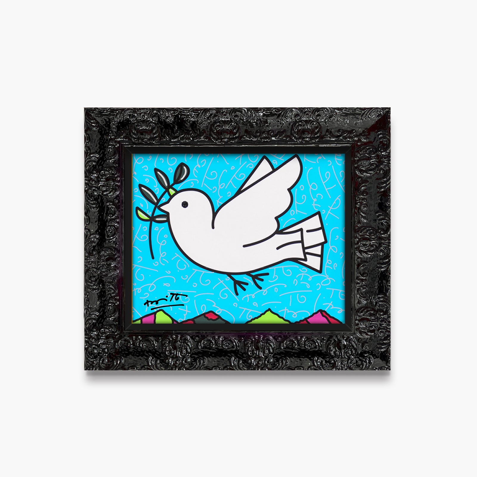 Romero Britto peace limited edition print contemporary pop art piece